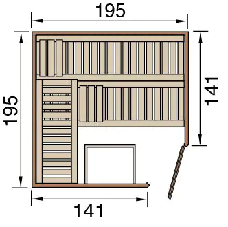 Weka Massivholzsauna Turku 2 mit Glastür