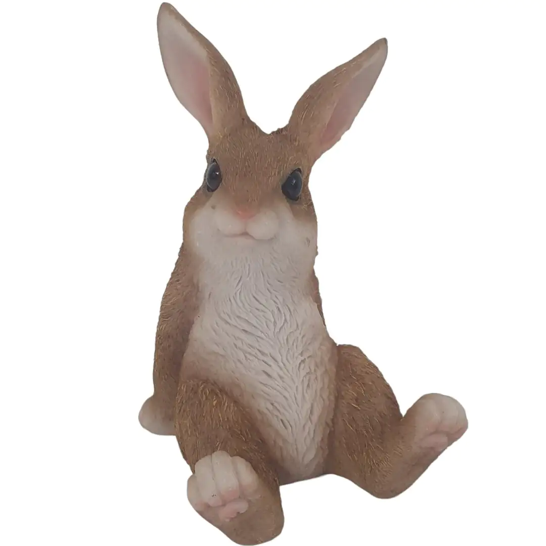 Dekofigur Hase sitzend 22 x 9,5 x 14 cm braun weiß