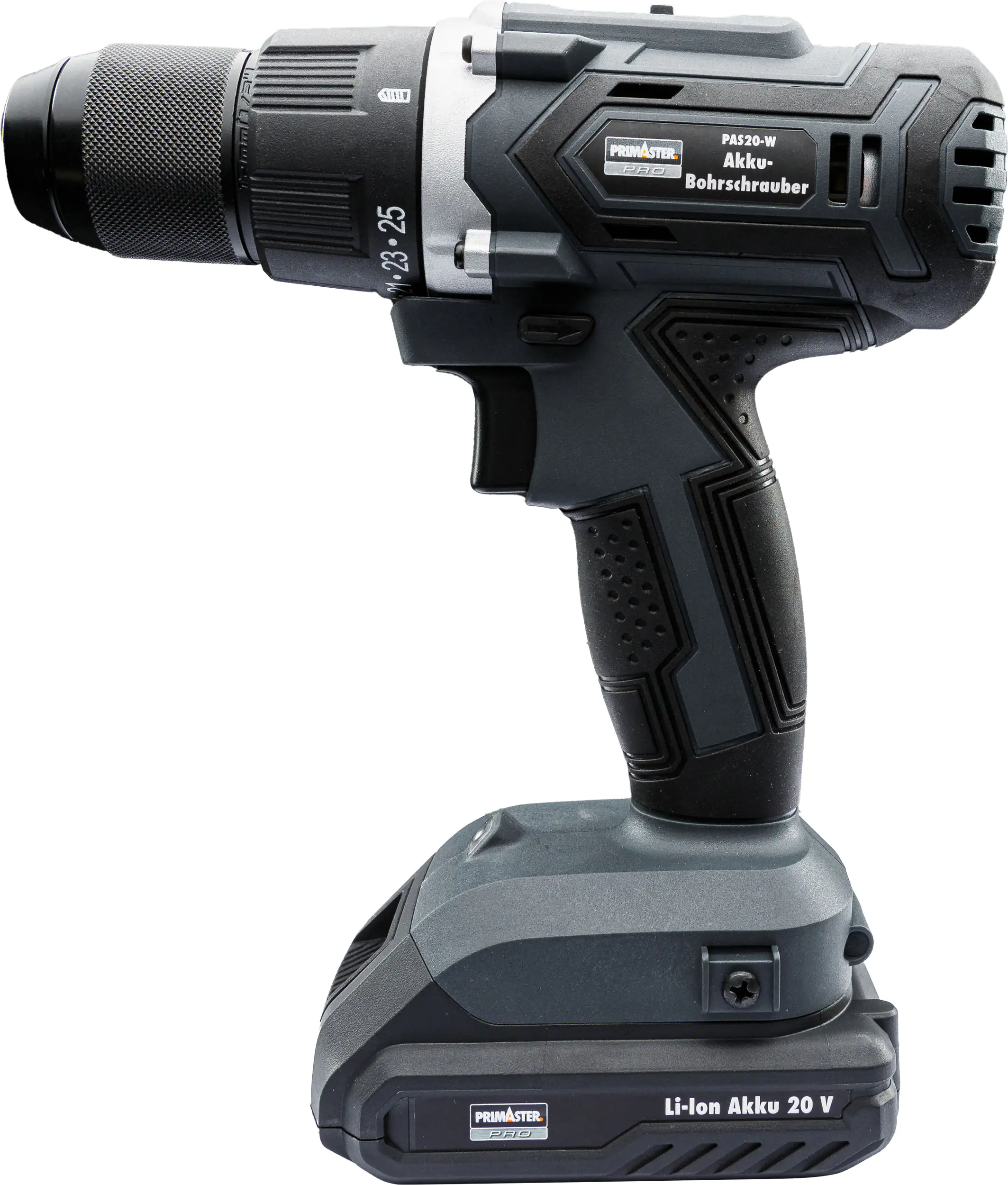 Primaster Pro Akku-Bohrschrauber PAS20-W 20 V mit 2 Akkus und Ladegerät
