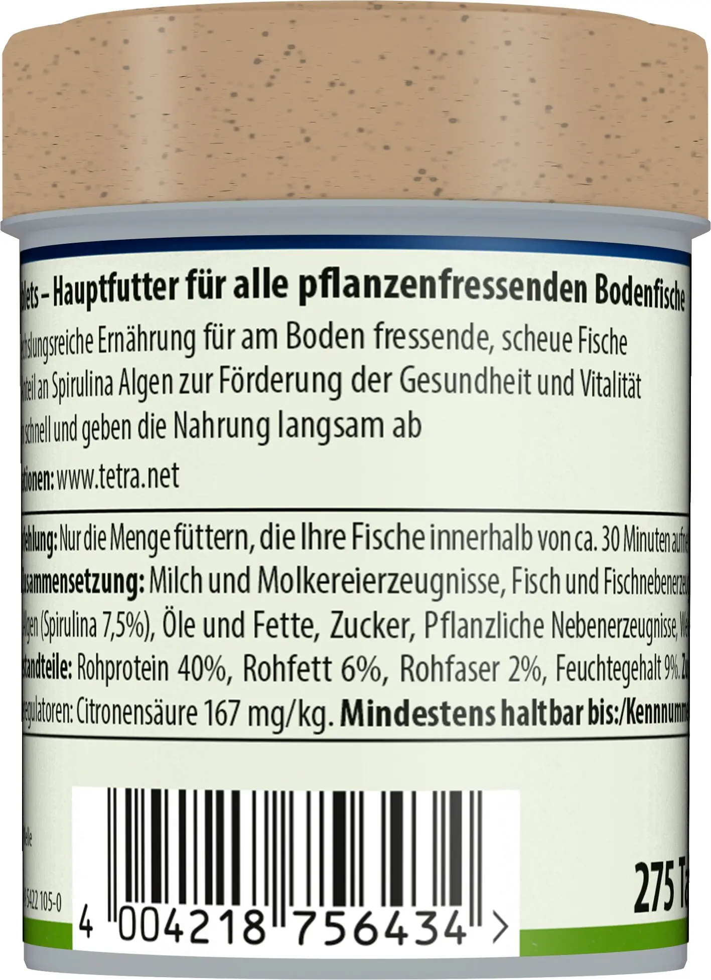 Tetra Zierfischfutter Pleco Tablets 275 Tabs