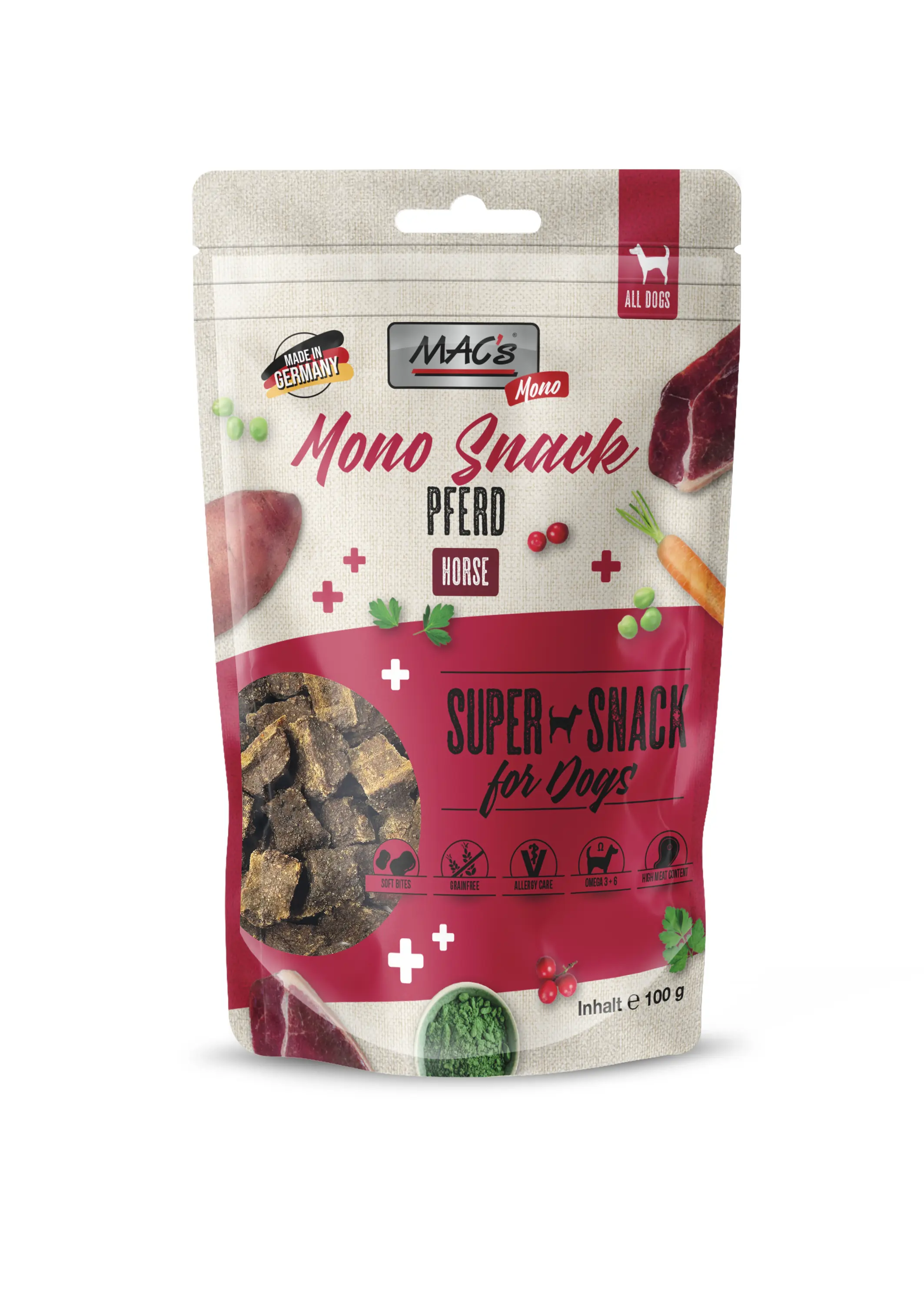 Macs Dog Hundeleckerli Adult getreidefrei 100 g Mono Pferd