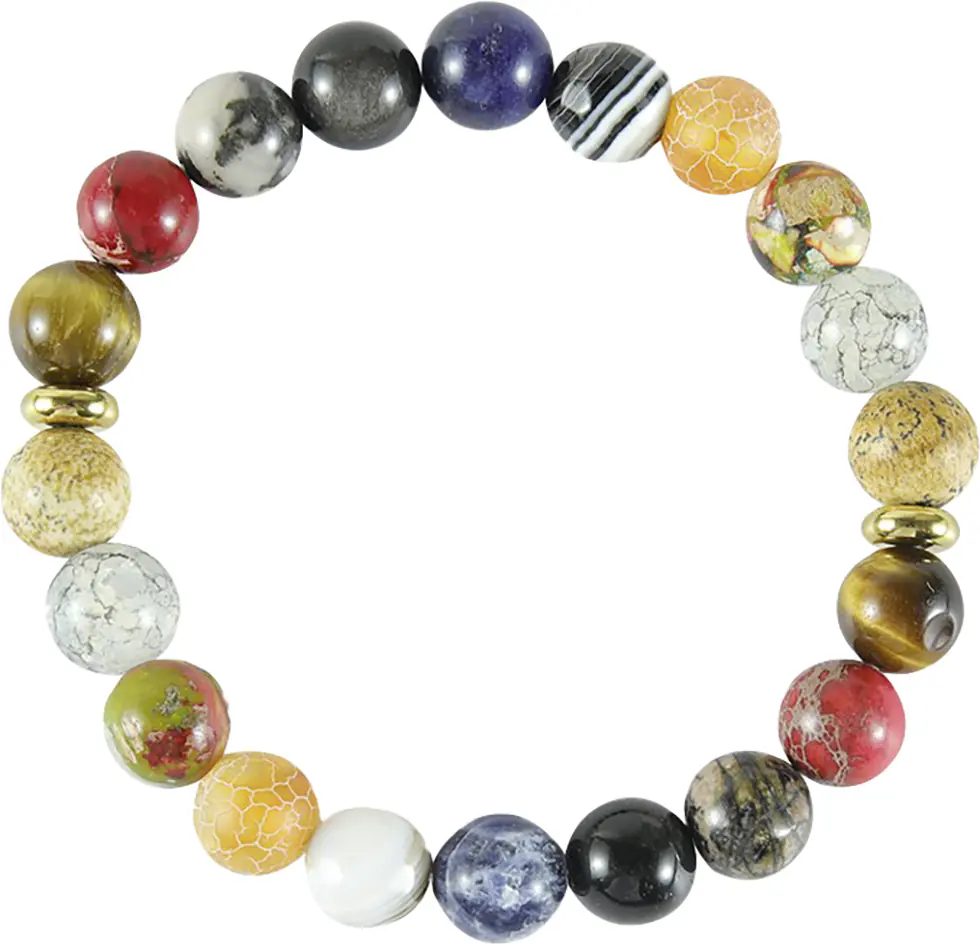 Glorex Armband Naturstein DIY bunt 10 mm