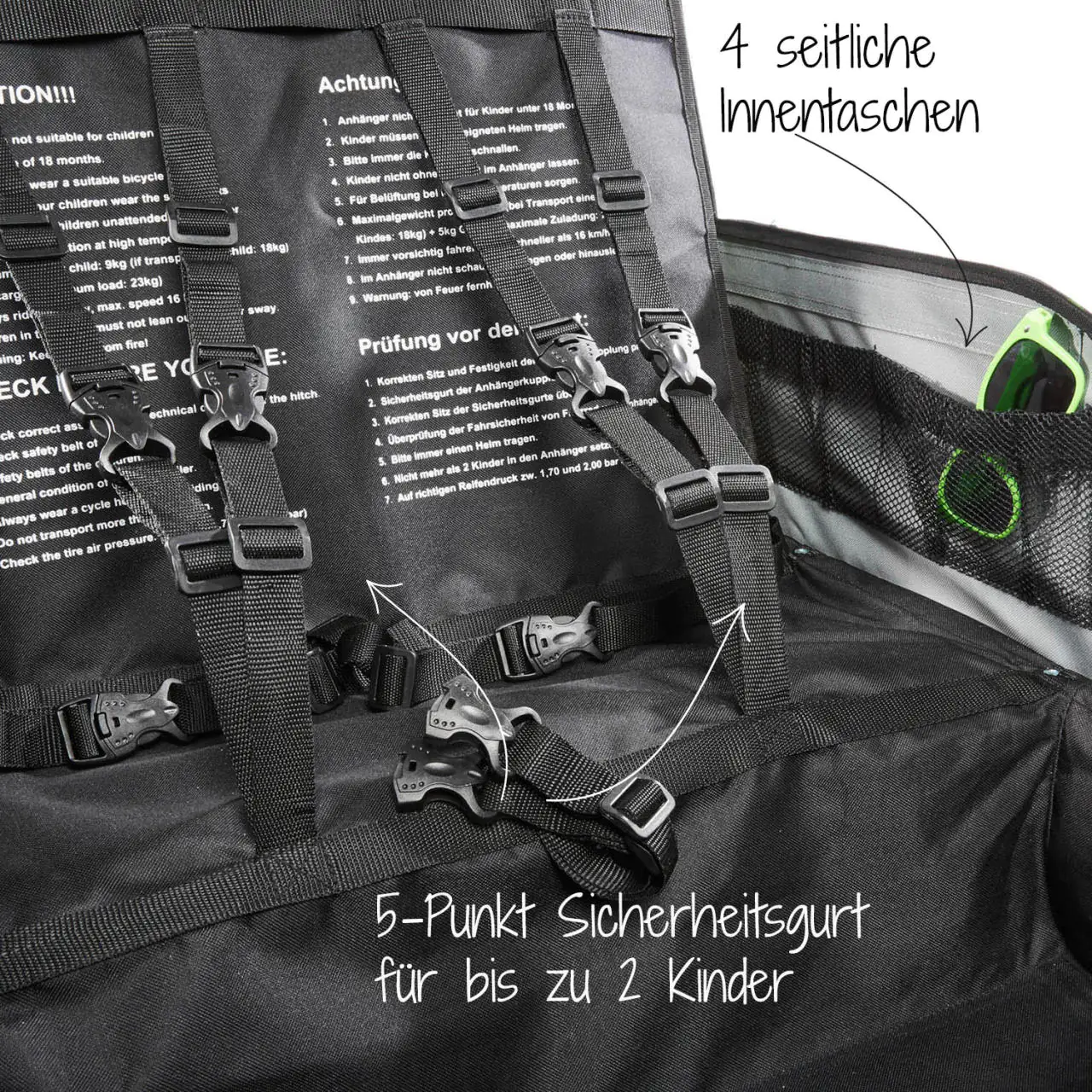 Fischer Kinder-Fahrradanhänger Komfort  für 1 - 2 Kinder