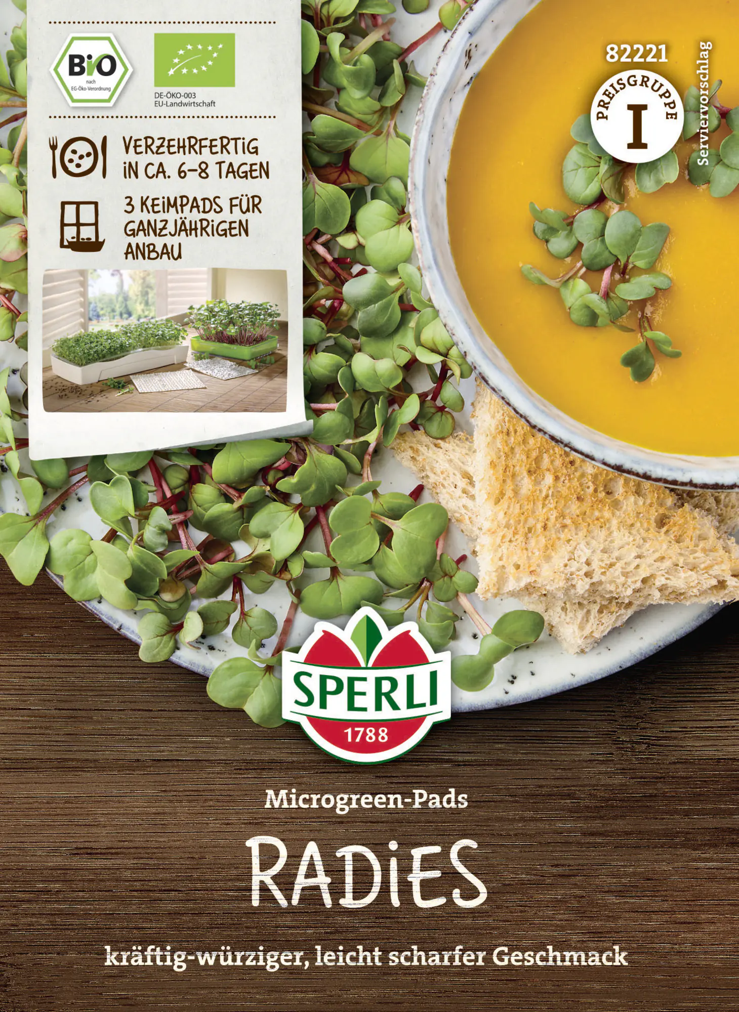 Sperli Saatgut BIO Microgreen Radiessamen 3 Pads