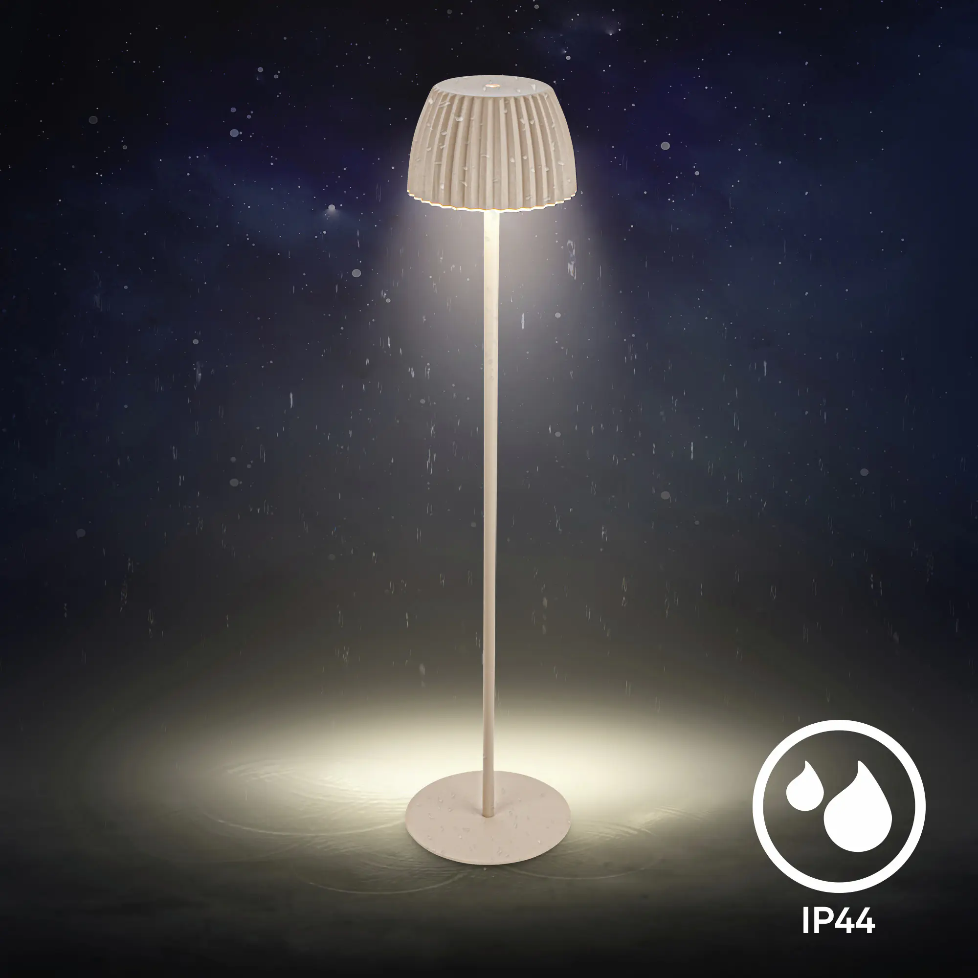 Briloner LED-Stehleuchte Riffle mit Akku beige dimmbar