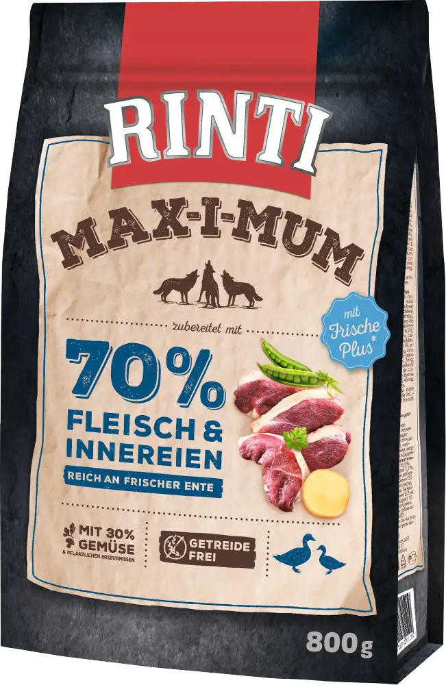Rinti Max-i-Mum Hundetrockenfutter Adult 800 g Ente 