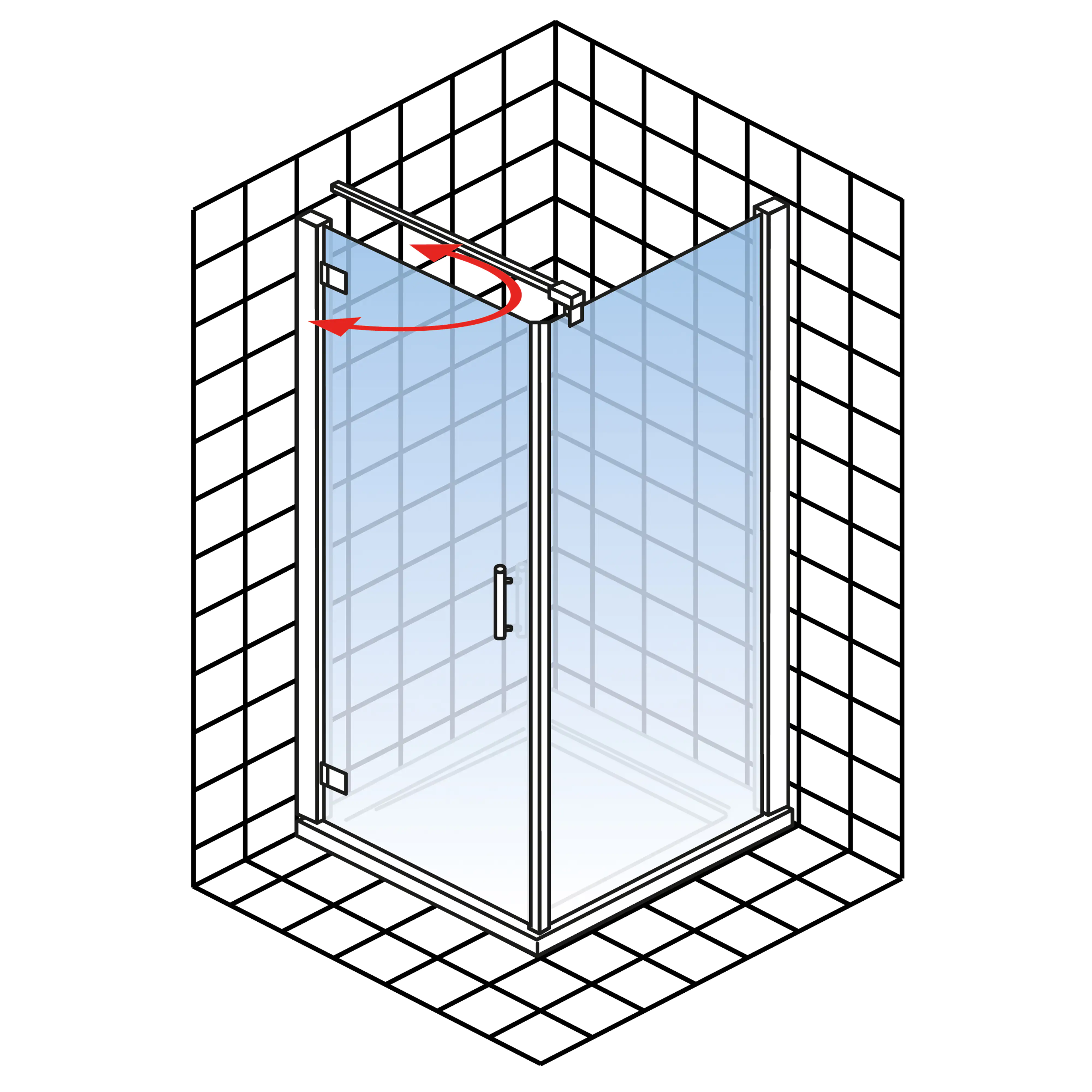 Schulte Drehtür Seitenwand 90 x 90 cm Toura