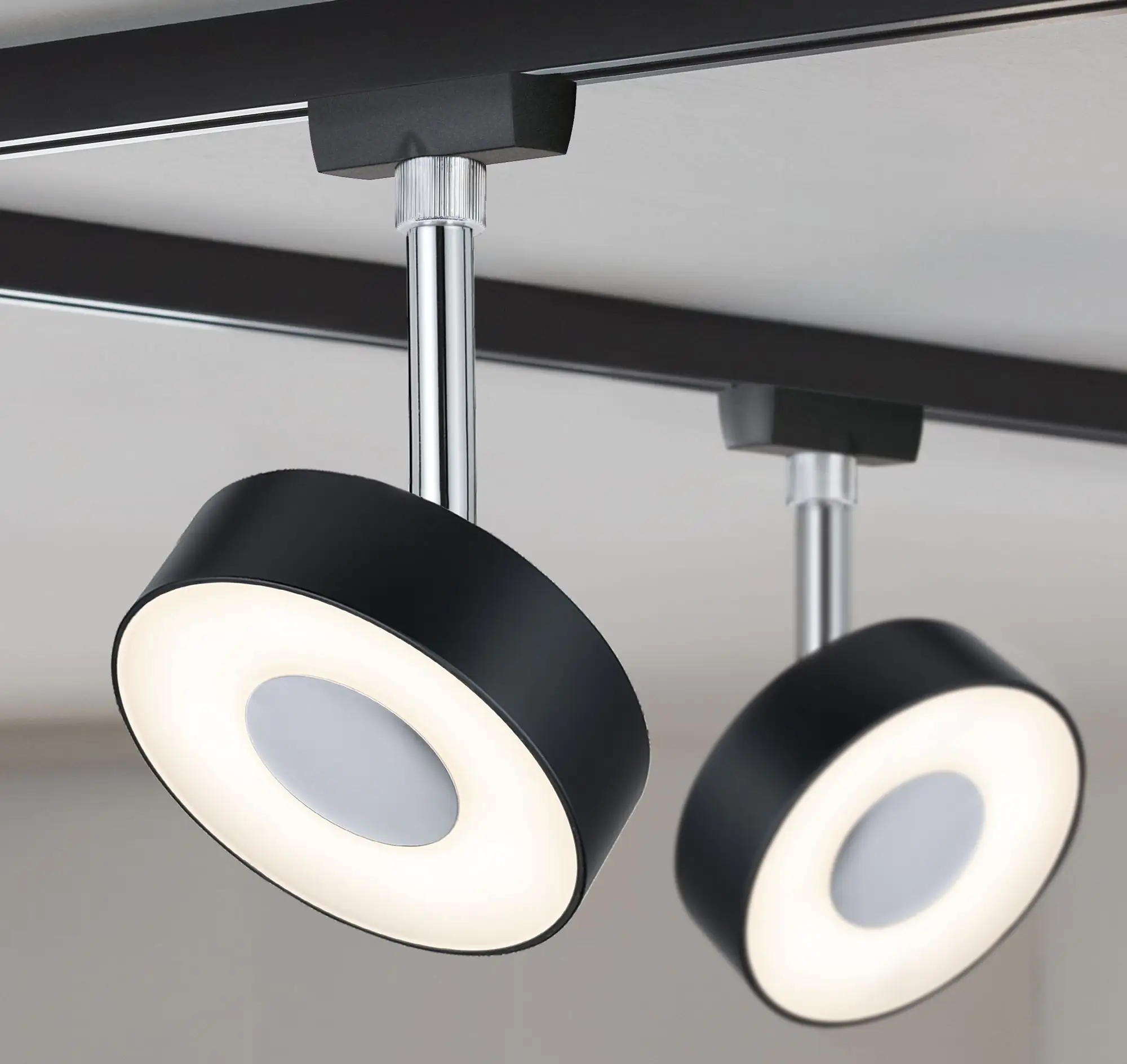Paulmann URail LED Einzelspot Circle schwarz matt chrom 9,8 cm 5 W