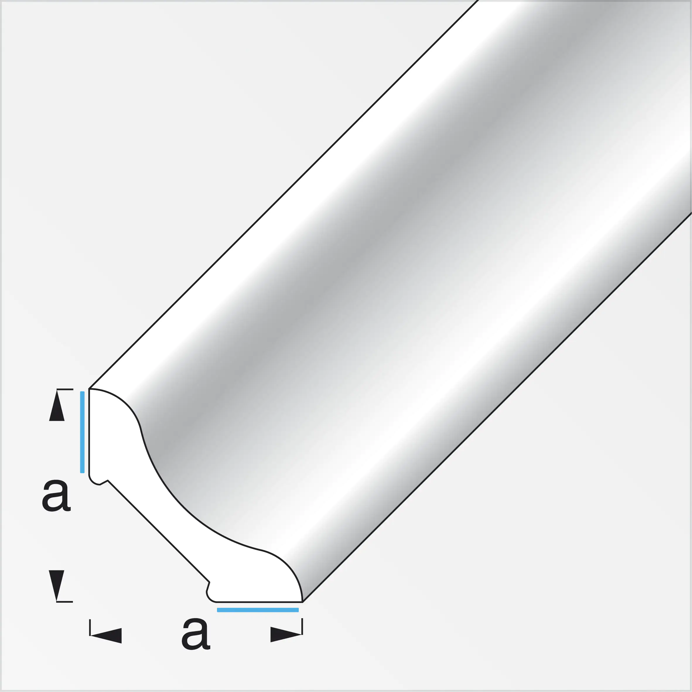 alfer Eckleiste 2.5 m, 20 mm PVC (Kunststoff) glatt weiss