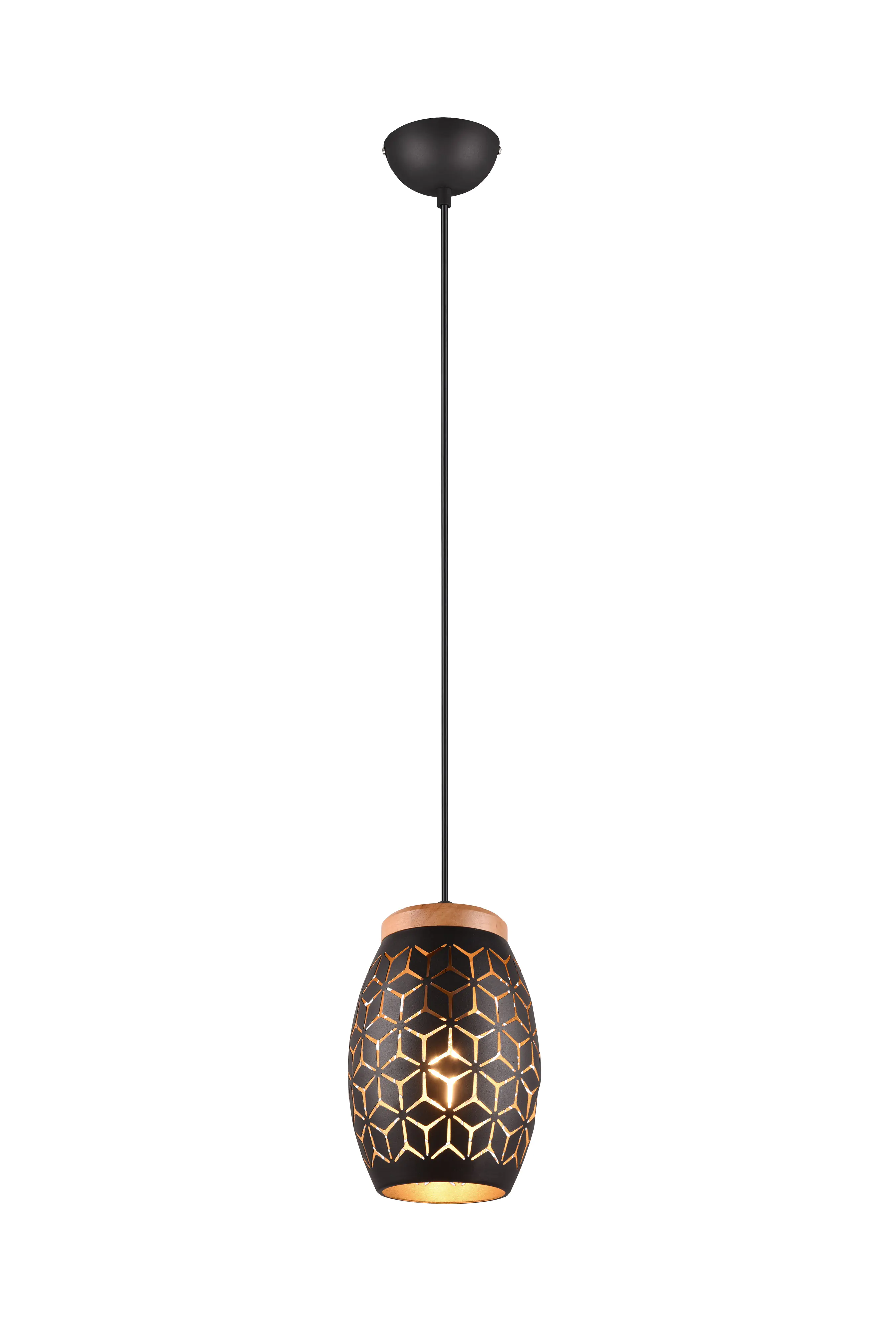 Trio Leuchten Pendelleuchte Bidar E27 schwarz, gold
