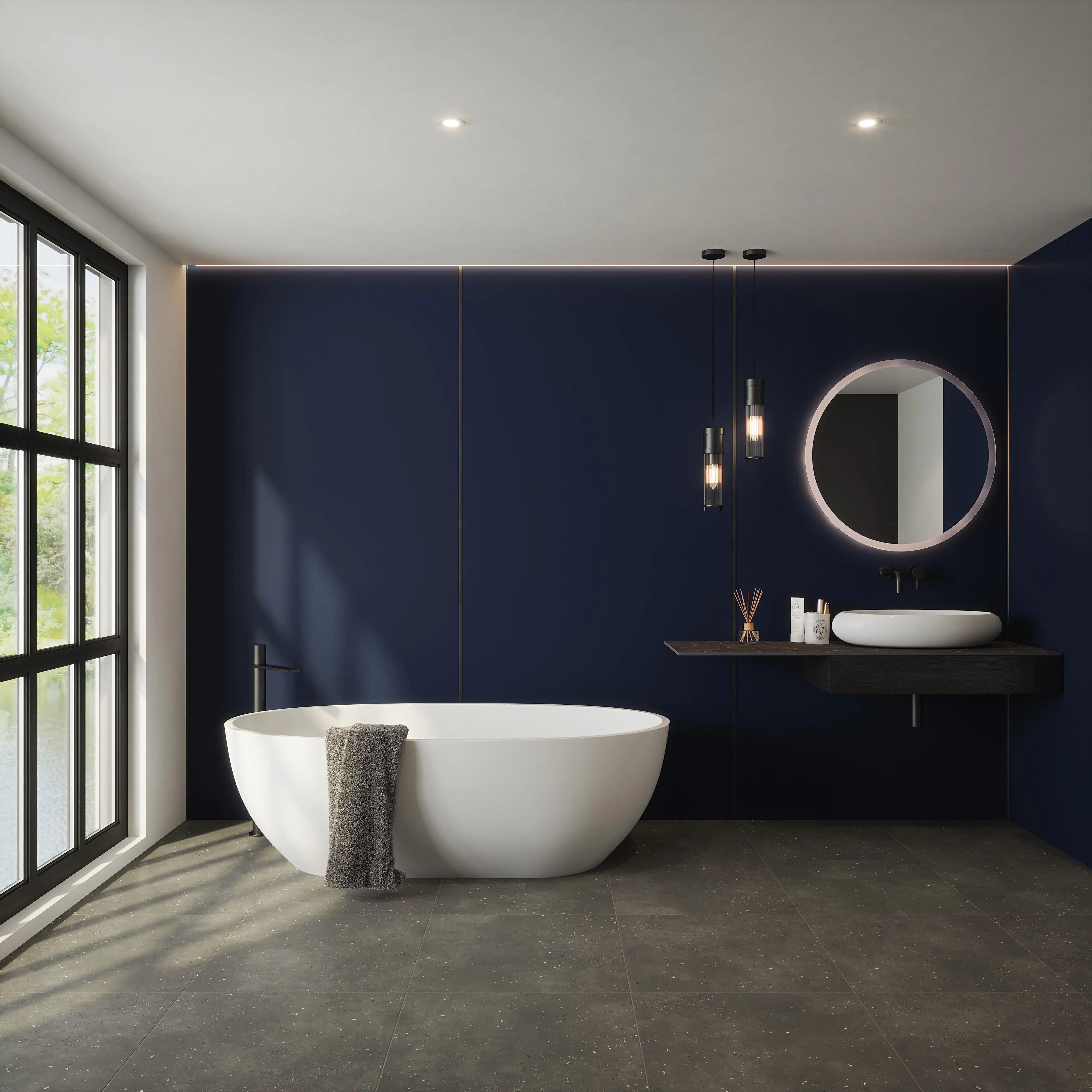 Wetwall Alloy Wandpaneel  Deep Blue Sea/Smoked Rose 120 x 244 cm