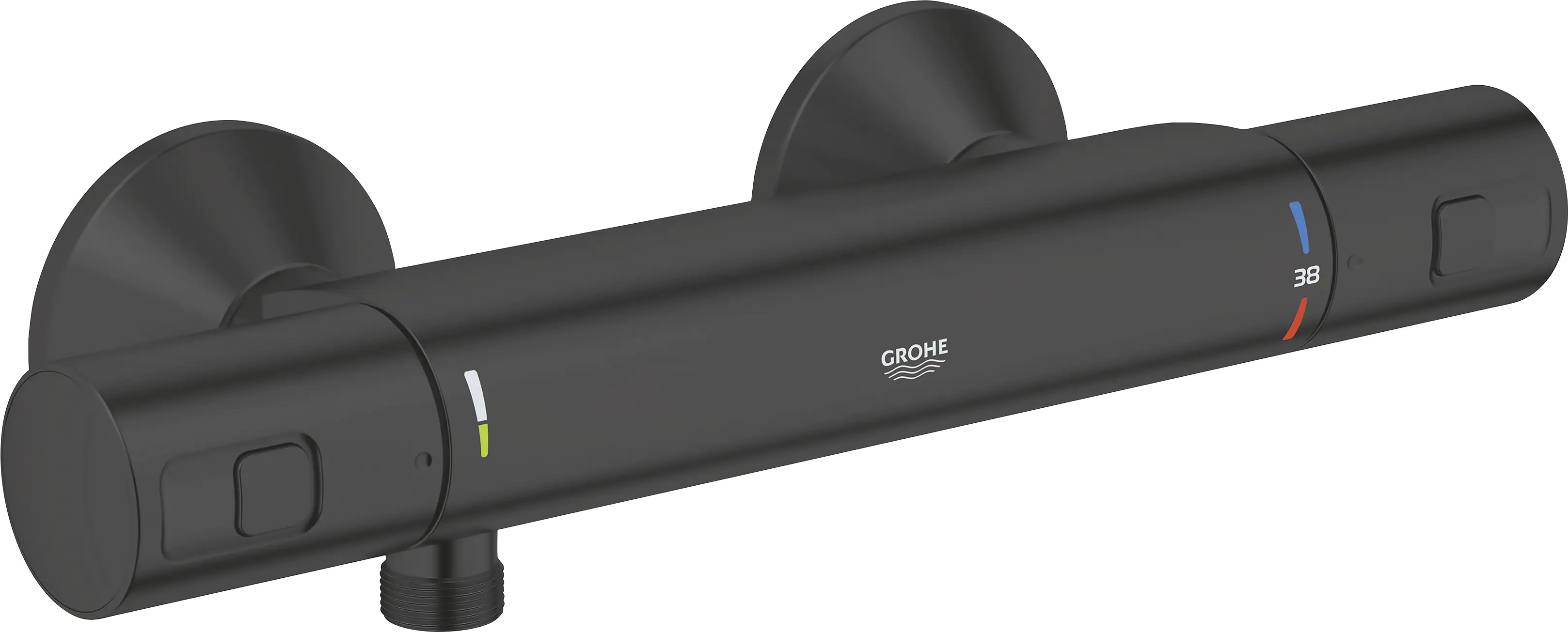 Grohe Duscharmatur mit Thermostat Precision Start schwarz matt