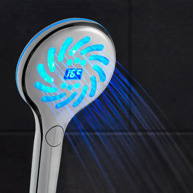 Cornat LED-Handbrause mit digitaler Temperaturanzeige und Farbwechsel 3 Strahlarten