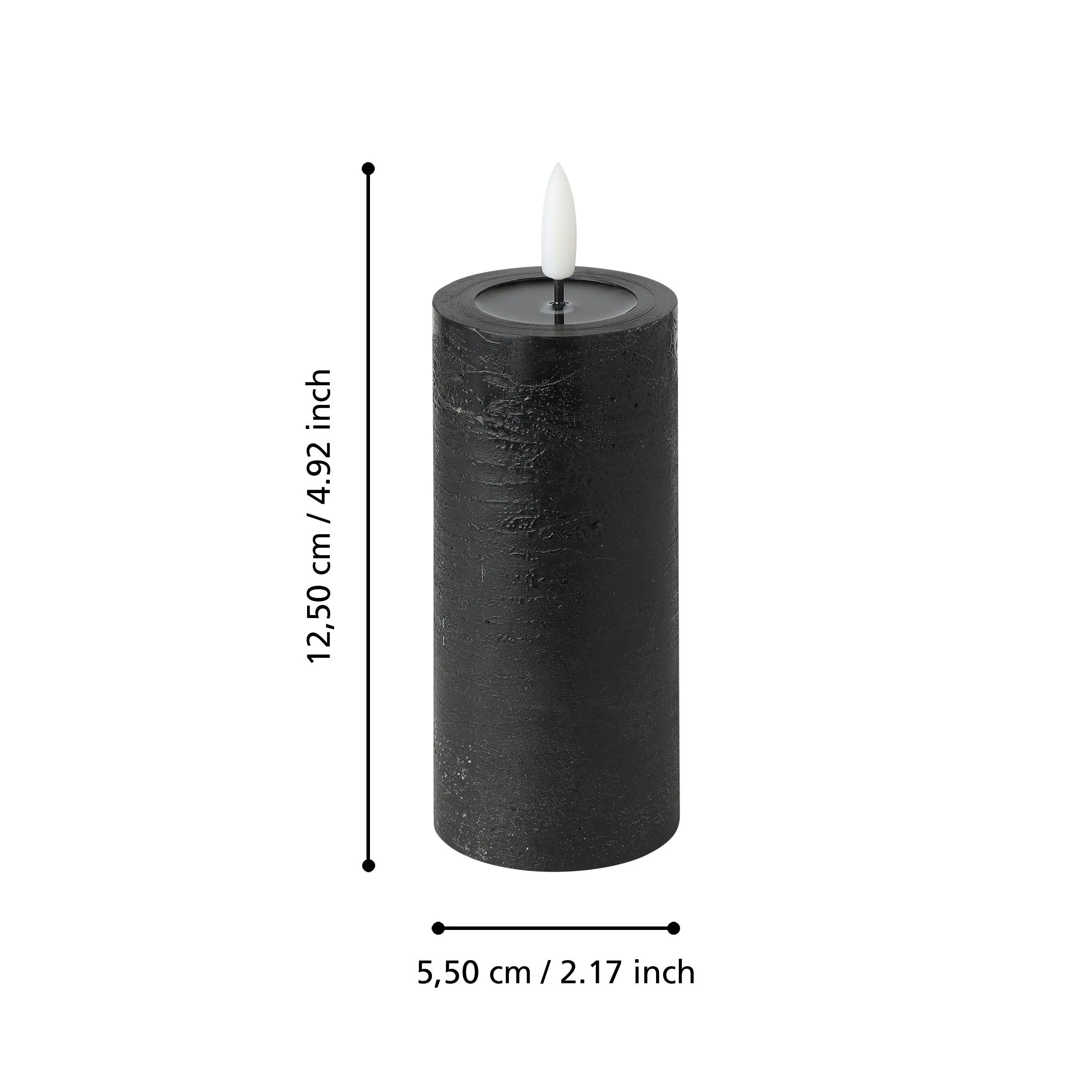Eglo LED Kerze Leskino warmweiß 12,5 x Ø 5,5 cm schwarz