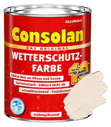Consolan Wetterschutz-Farbe 0,75 L kieselweiss