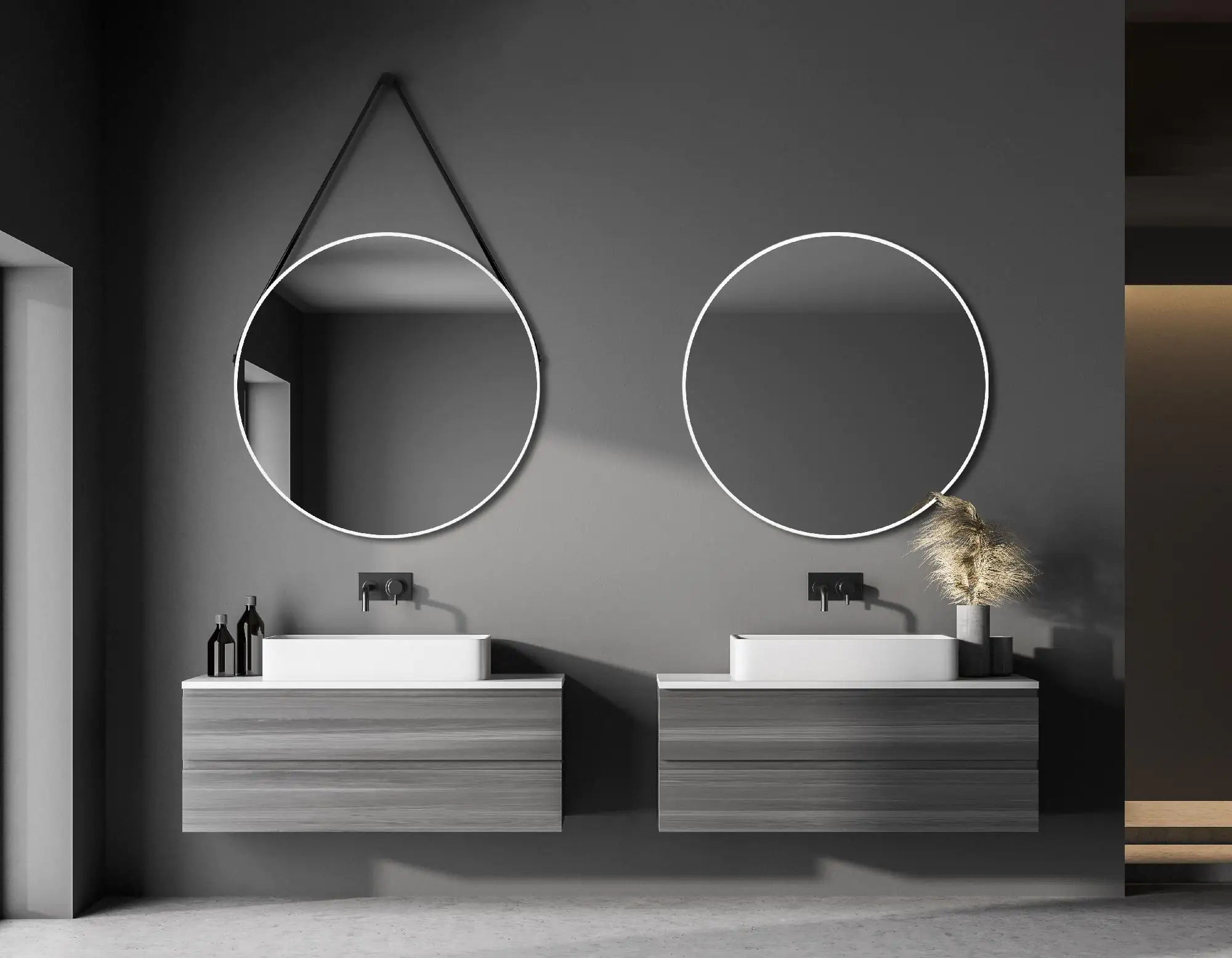 DSK Design Spiegel Silver Coiffeur Ø80 cm, weiß