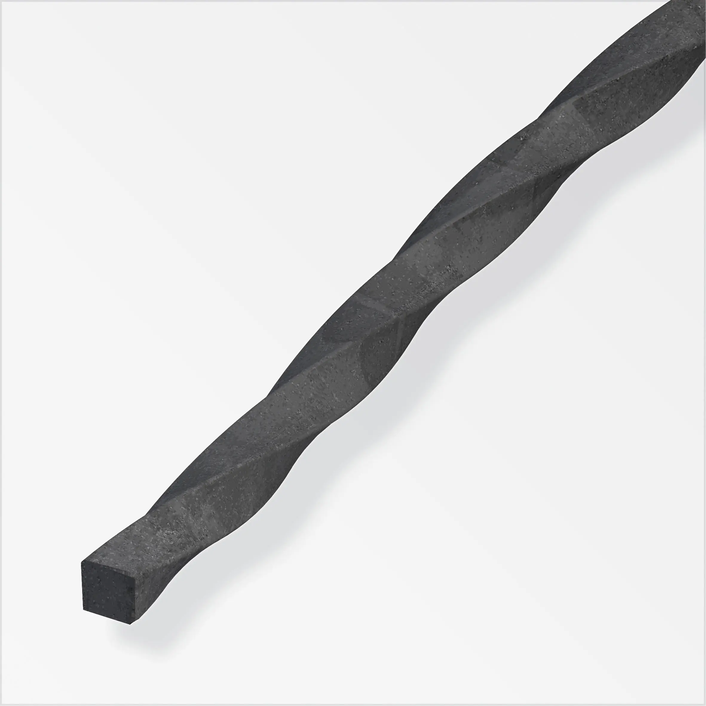 alfer Vierkantstange, gewunden 2 m, 12 mm Stahl roh natur