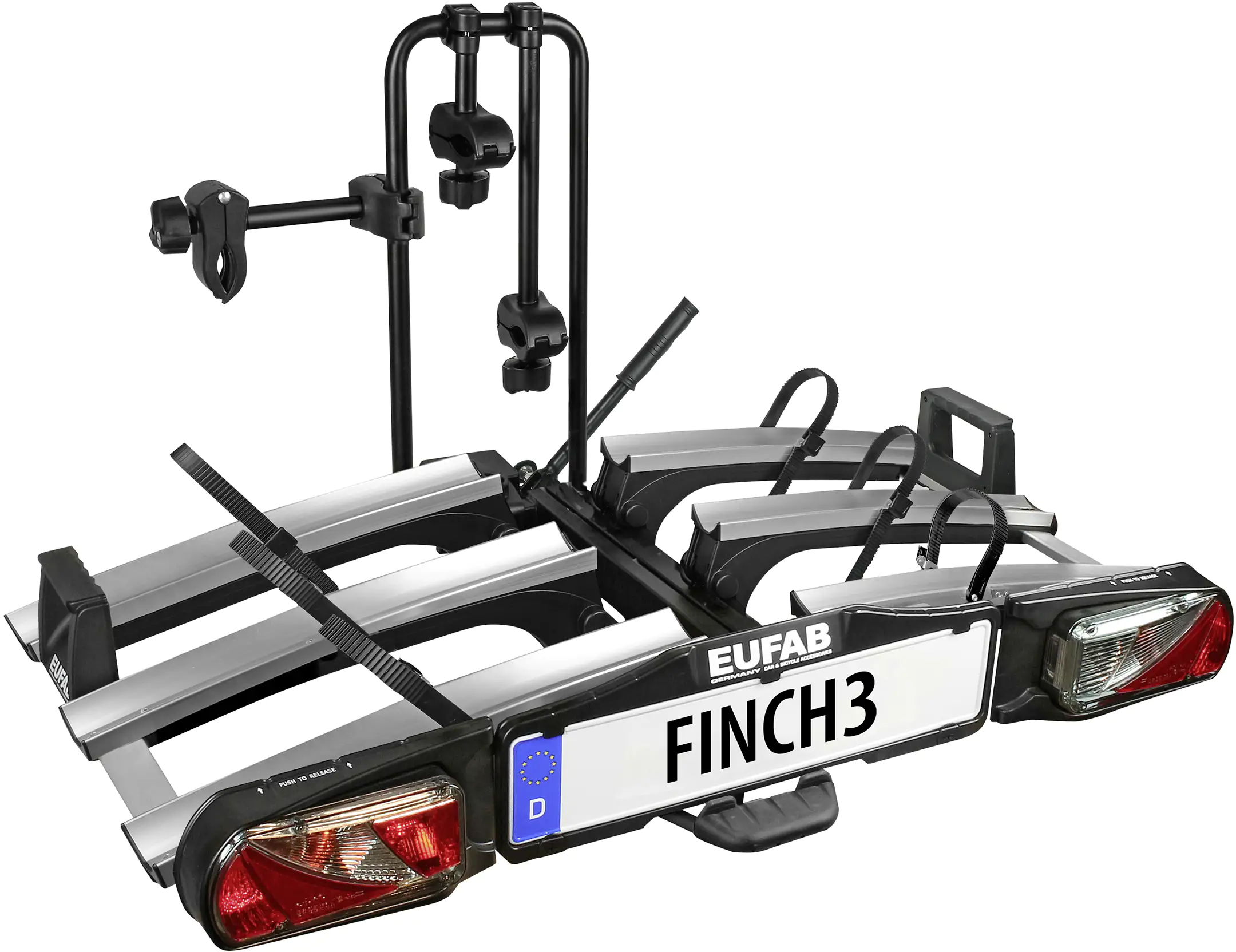 EUFAB Fahrradheckträger FINCH 3 für 3 Fahrräder teilweise vormontiert