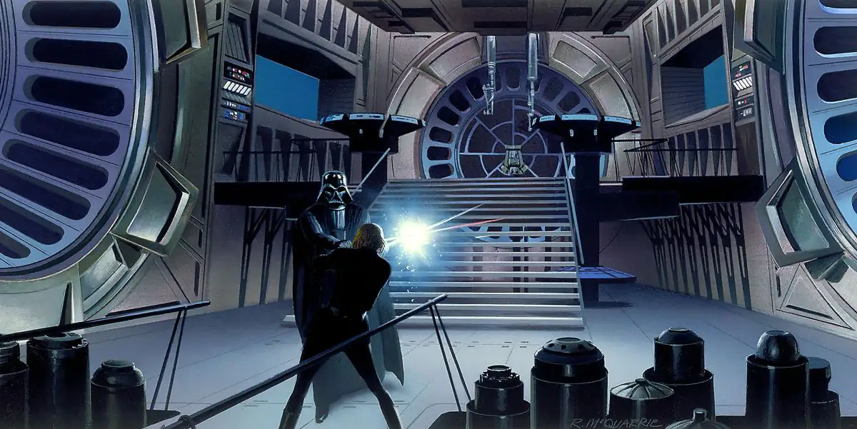 Komar Vlies Fototapete Star Wars Classic Zentrum der dunklen Seite 500 x 250 cm 