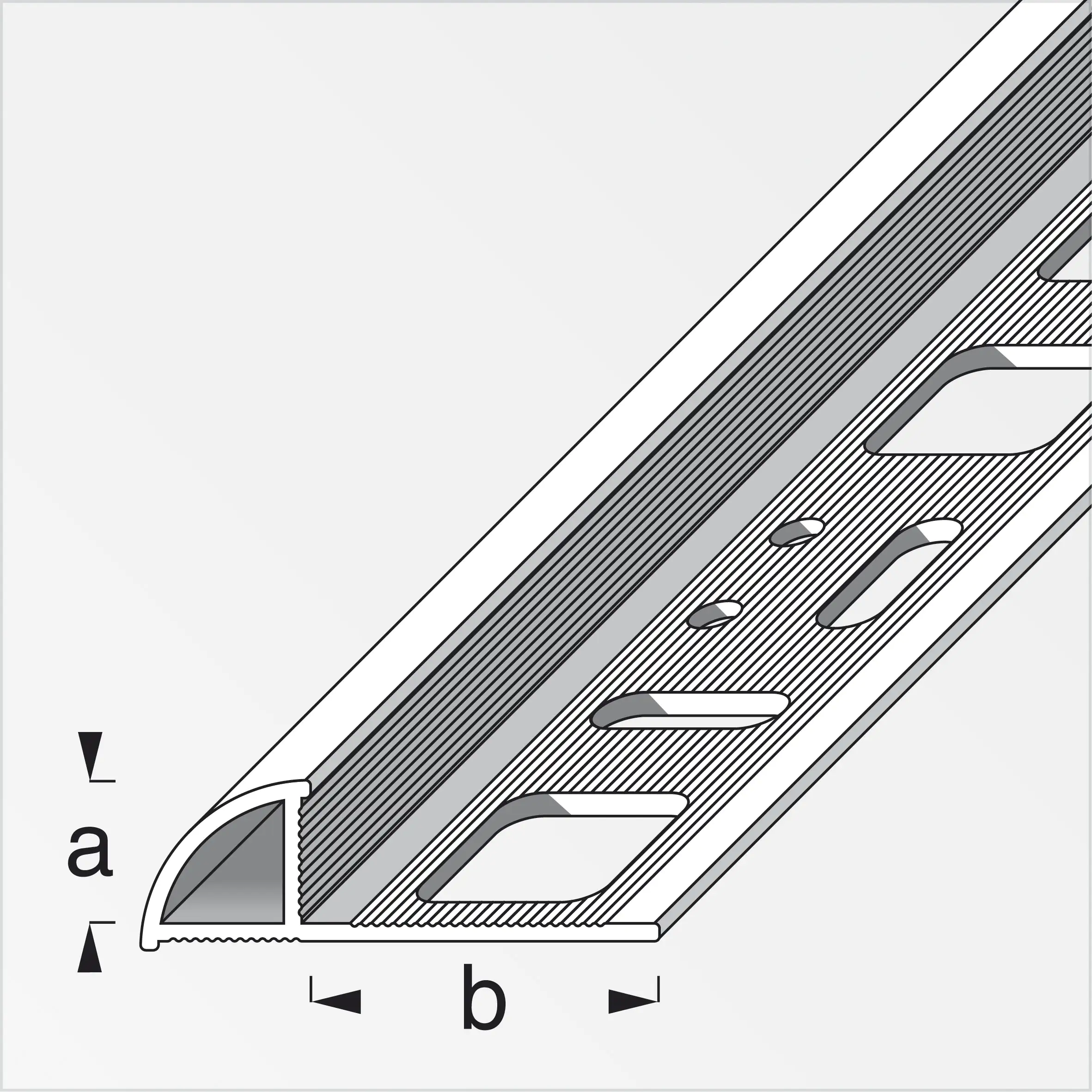 alfer Viertelkreisprofil Aluminium eloxiert titan