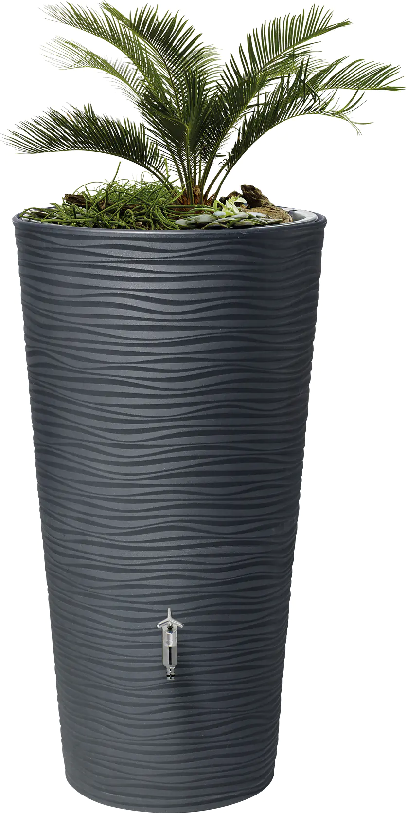 Garantia Regenspeicher Natura 2in1 210 L graphite grey mit Pflanzschale