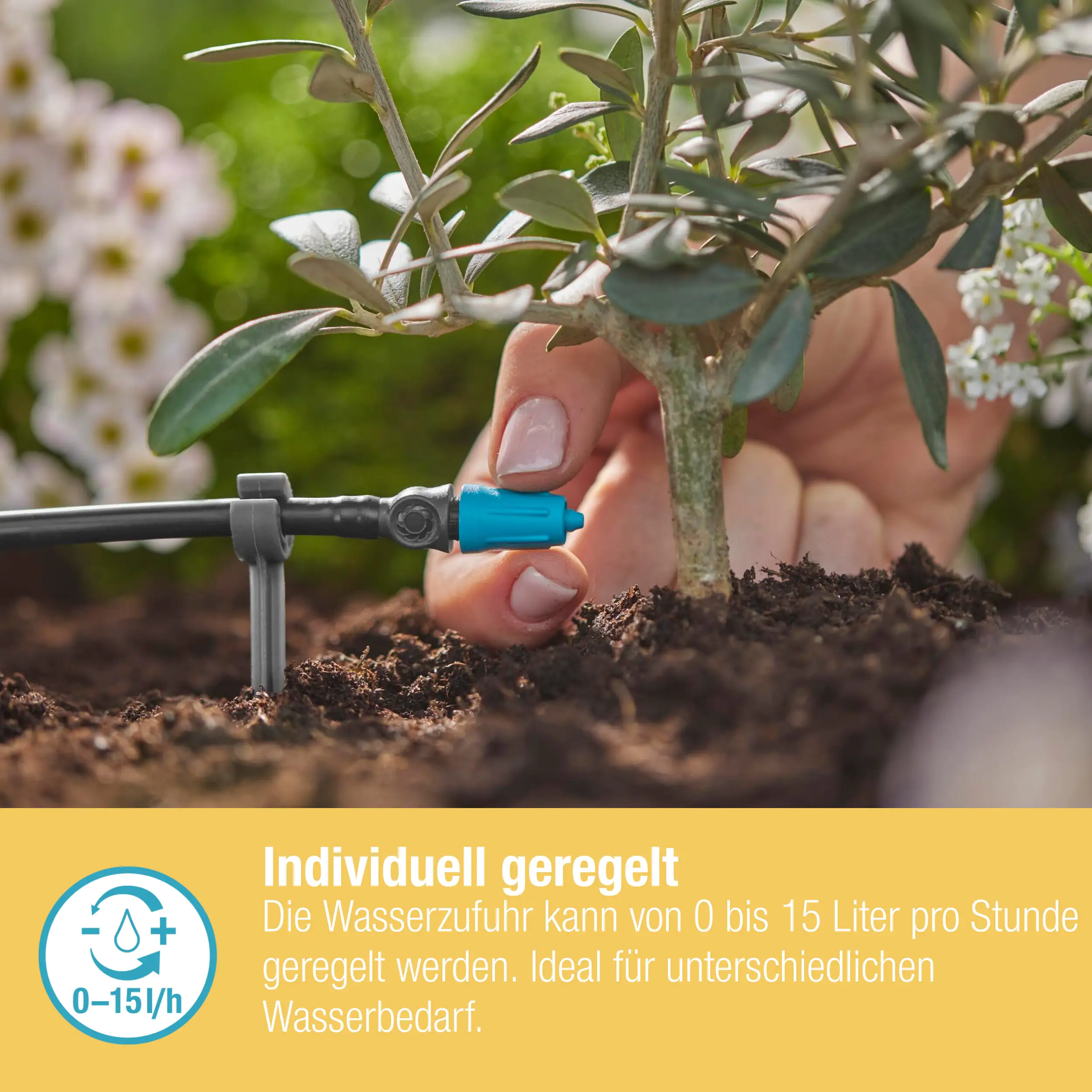 Gardena Endtropfer, 0-15 l/h regulierbar