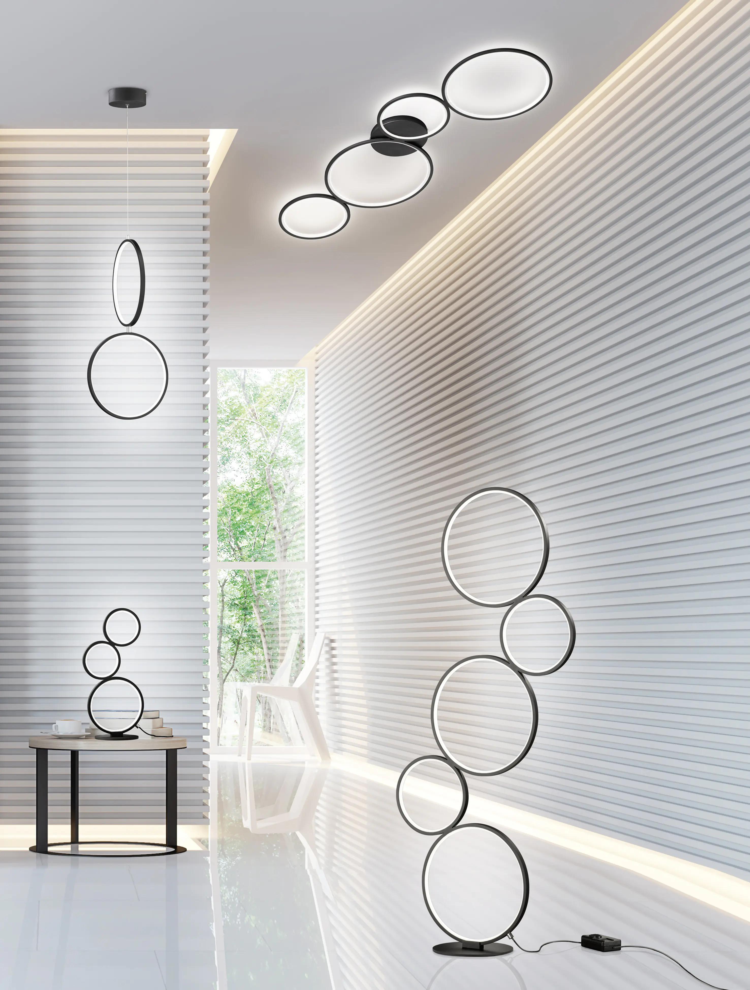 Trio LED Deckenleuchte Rondo schwarz matt