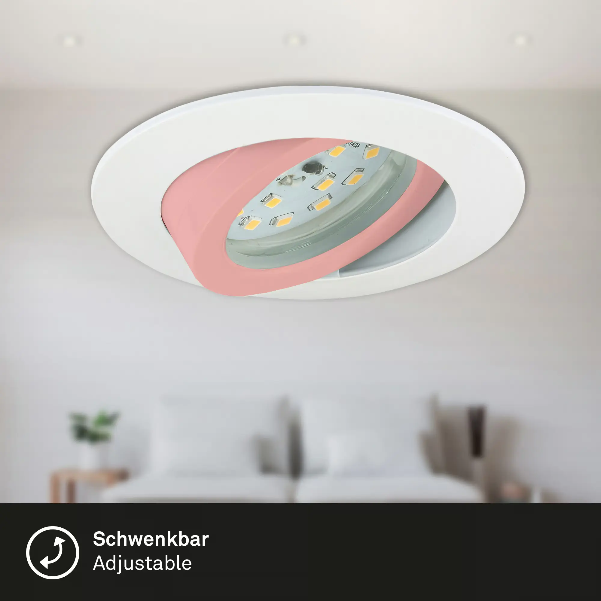 Briloner 3er Set LED Einbauleuchten Attach weiß Ø 8,2 cm dimmbar