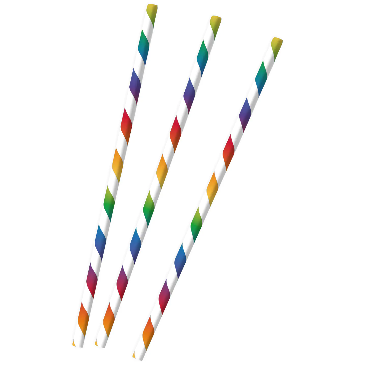 Trinkhalme Bright Rainbow Papier, 12 Stück, 19,7 cm