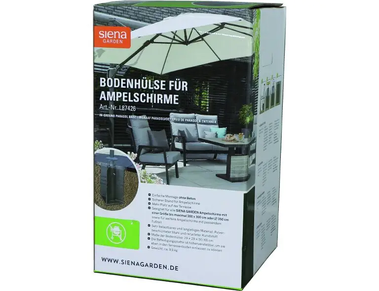 Siena Garden Bodenständer Earthbase für Ampelschirme bis 300x300 cm oder Ø 350 cm