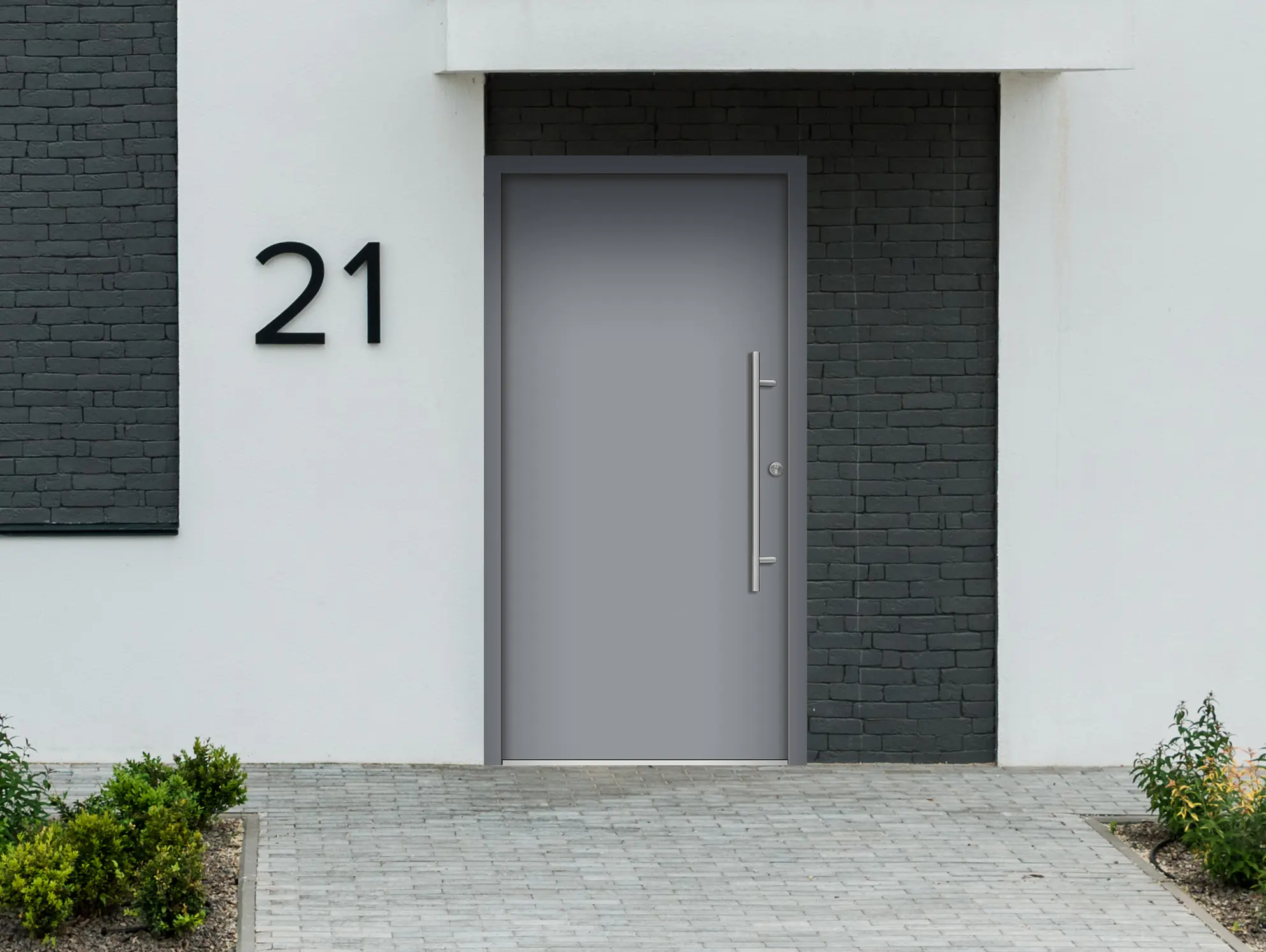 Splendoor Haustür Passivedoor Premium B05 Grau DIN Rechts 100 x 210 cm