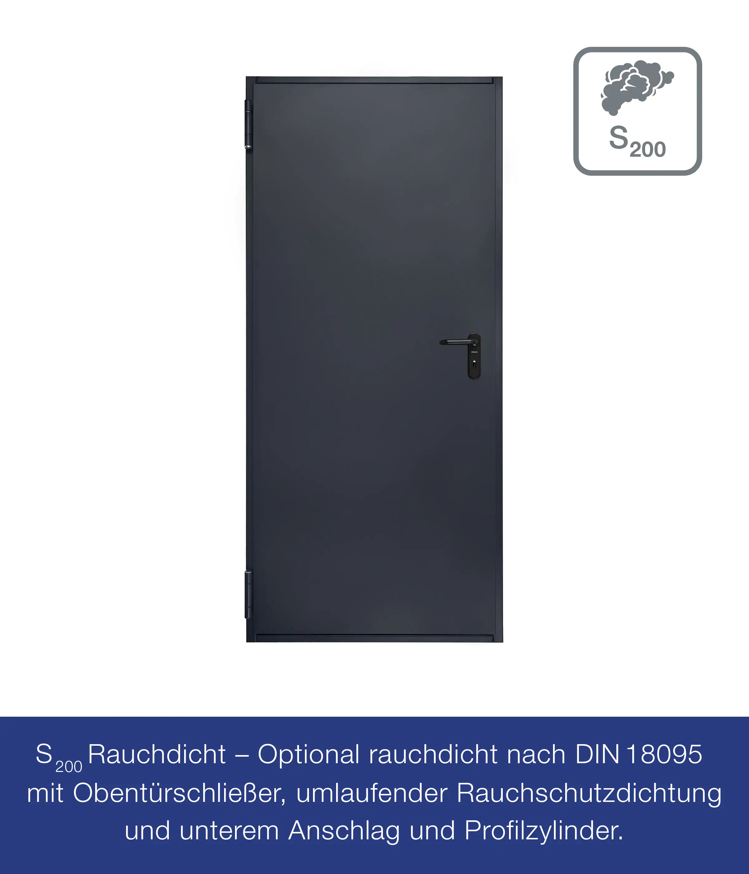 Hörmann Feuerschutztür anthrazitgrau T-30 87,5 x 200 cm Links/Rechts