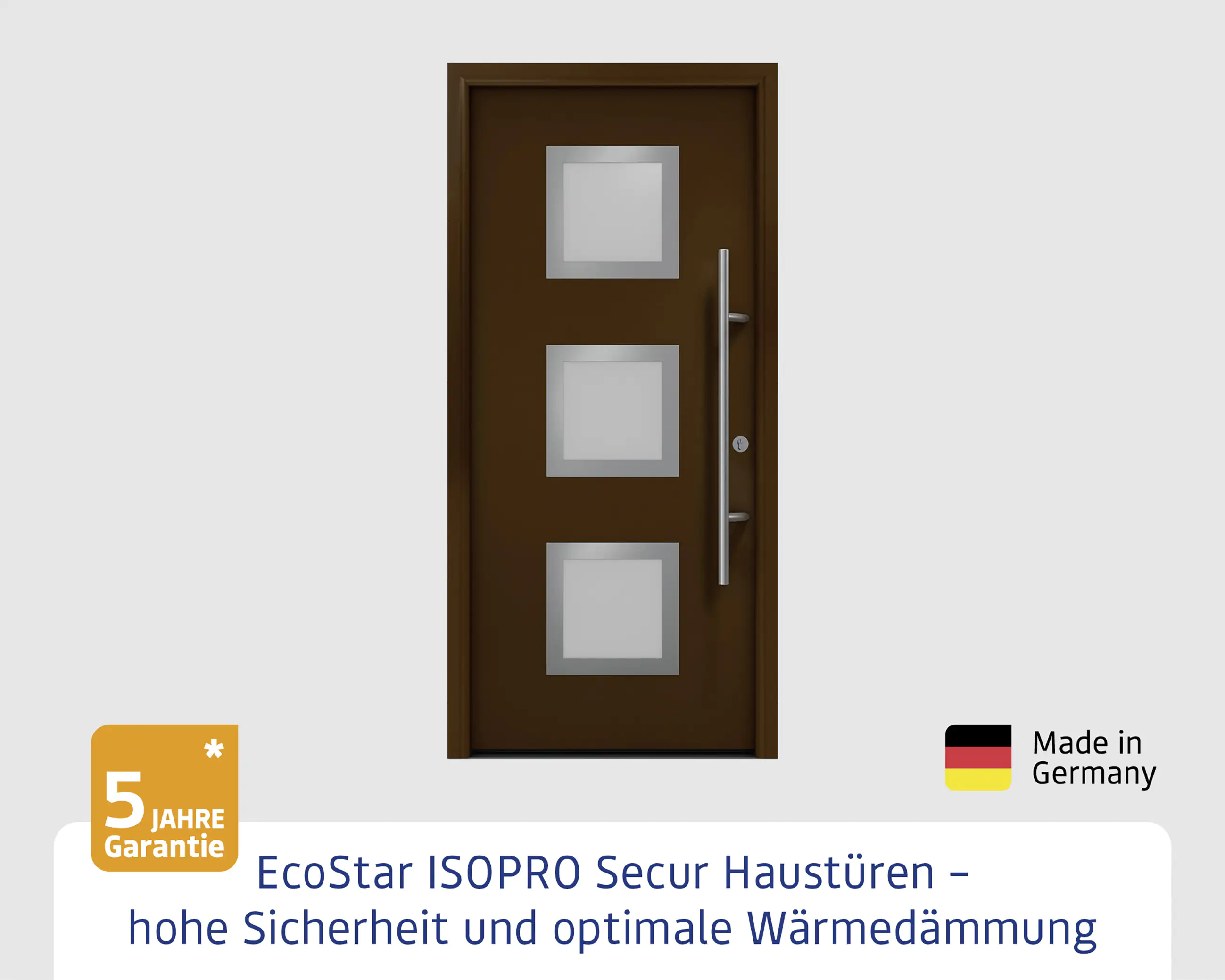EcoStar Haustür ISOPRO Secur IPS 810S RC2 terrabraun 110 x 210 cm