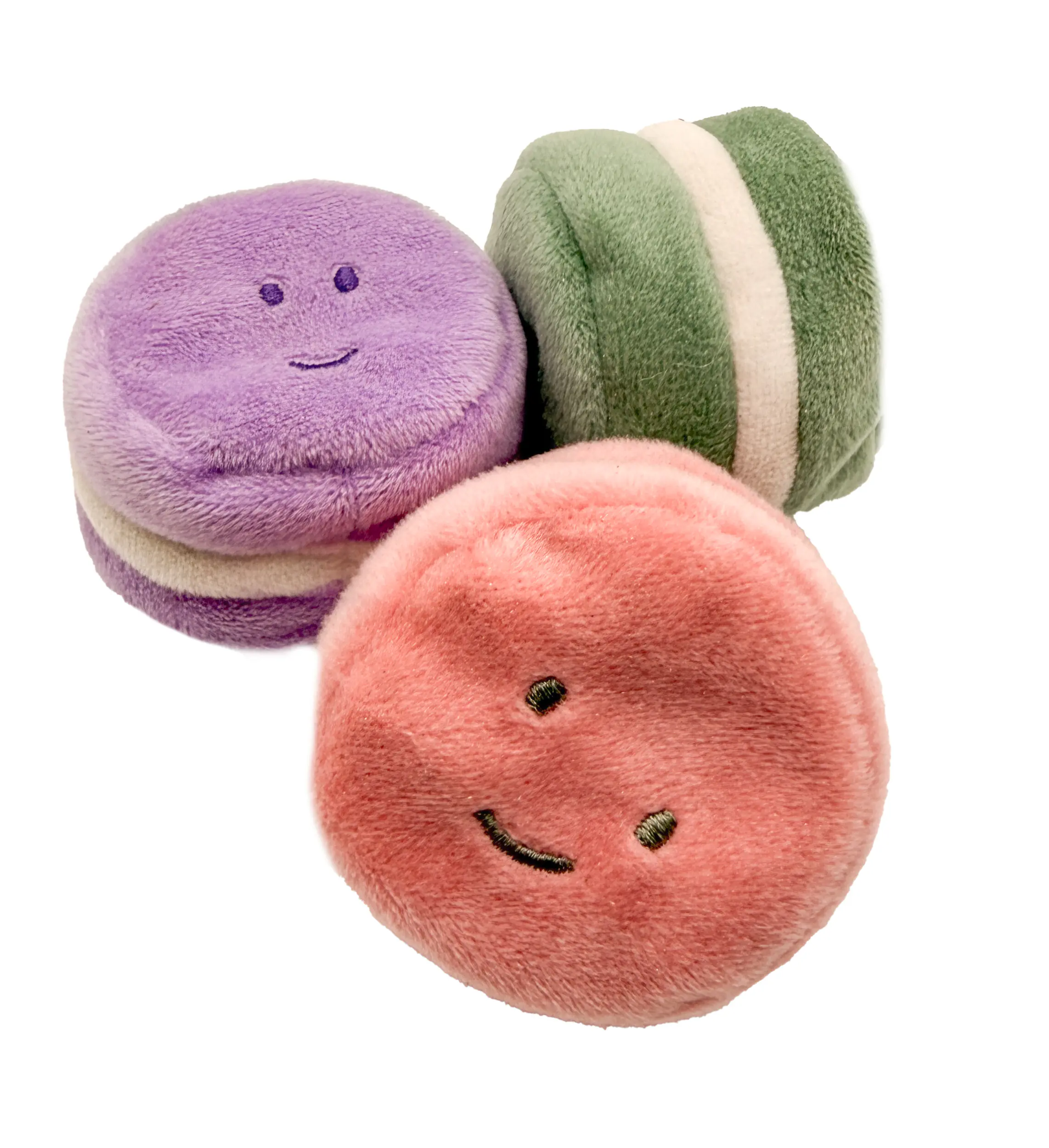 Aumüller Katzenspielzeug Kissen Macarons 5 x 4 cm 3er Pack mehrfarbig