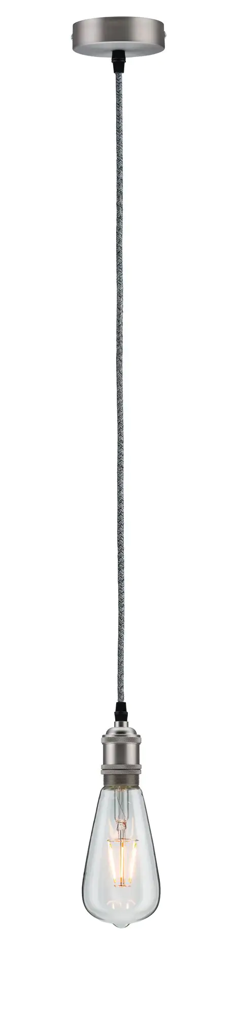 Paulmann Pendelleuchte Neordic Eldar Grau/Nickel gebürstet E27 Metall