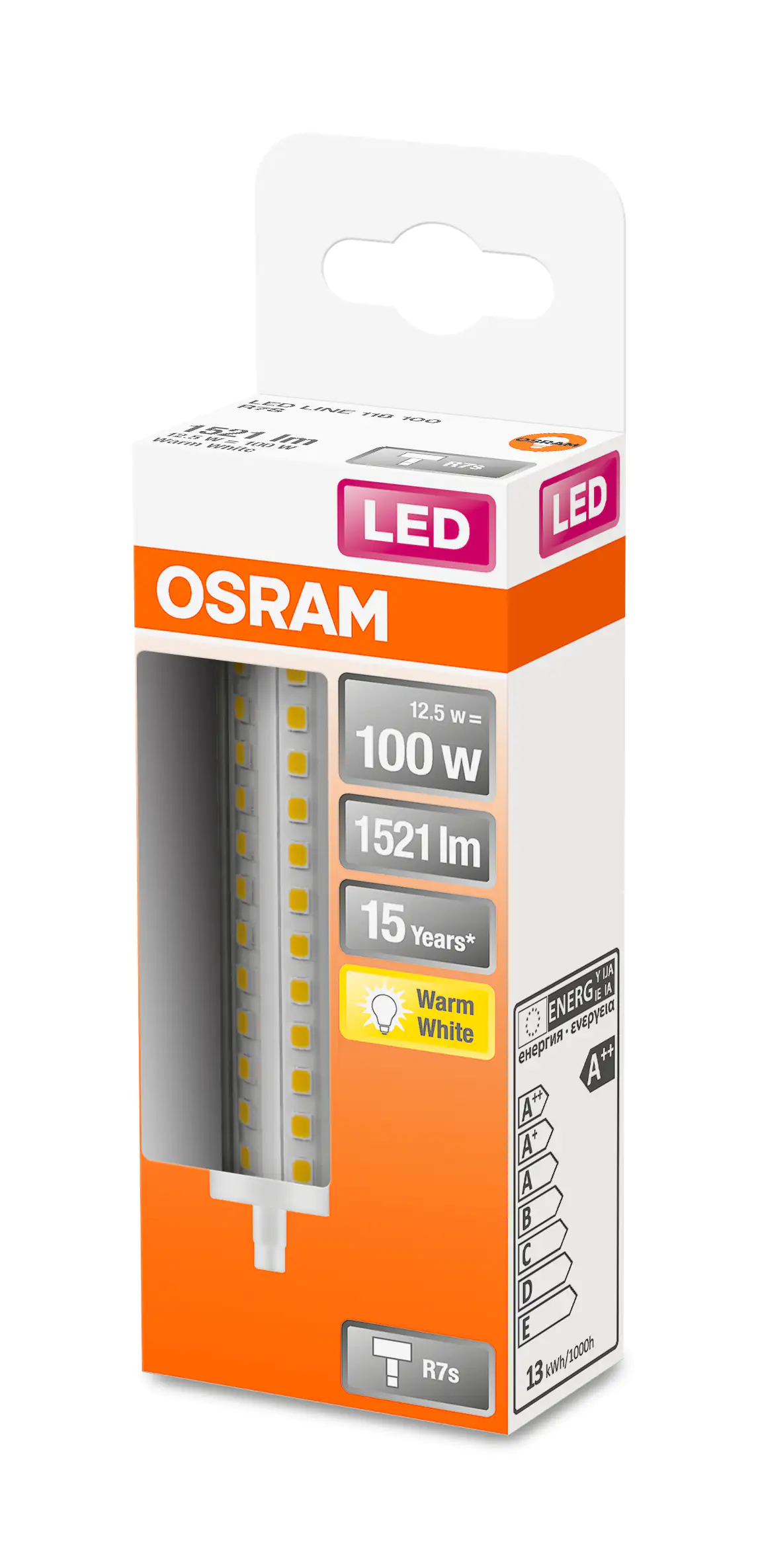 Osram LED Stablampe Line 100 78 R7s 12,5W warmweiß, klar