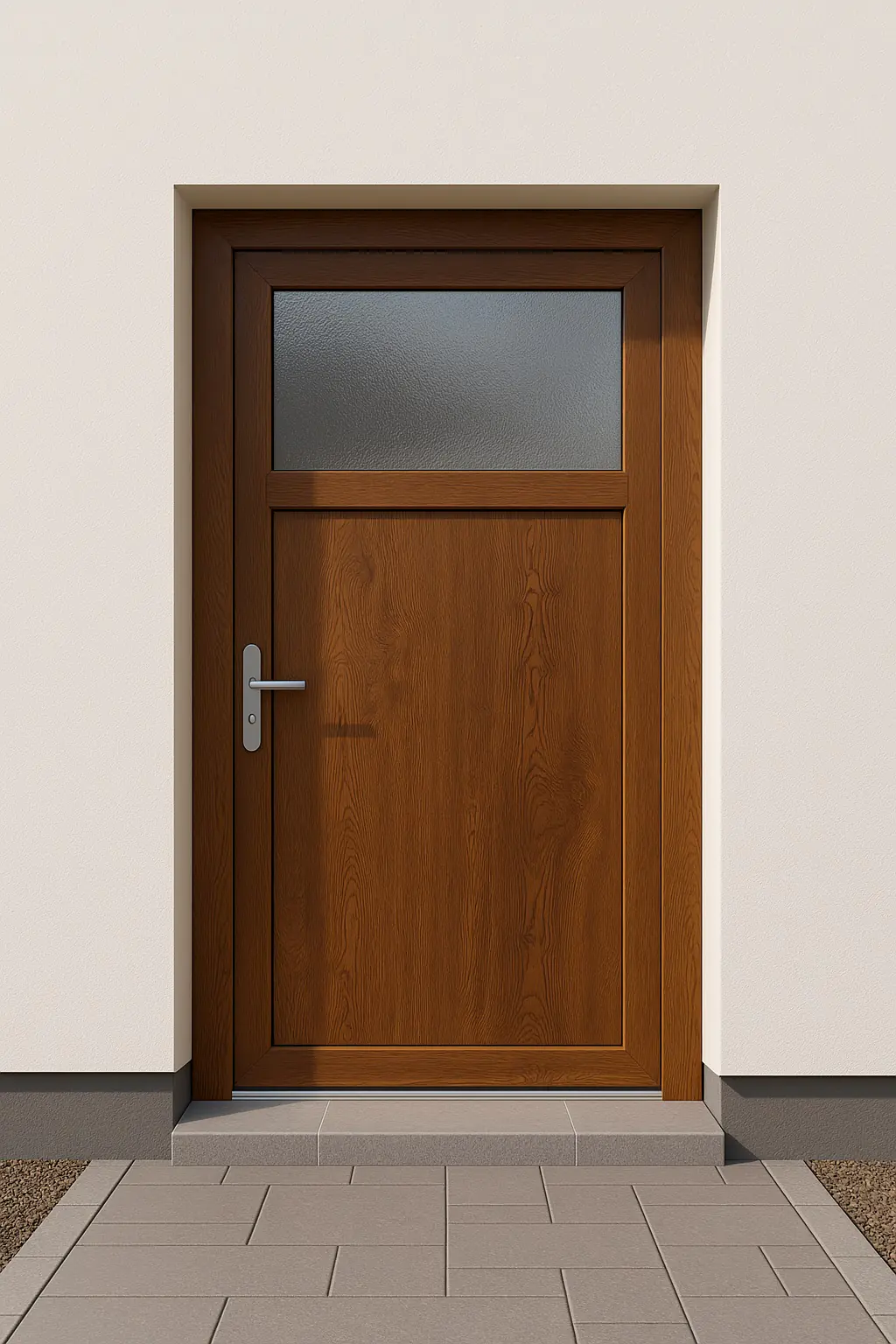Panto Nebeneinganstür Kunststoff Modell K501 88 x 198 cm DIN links golden oak