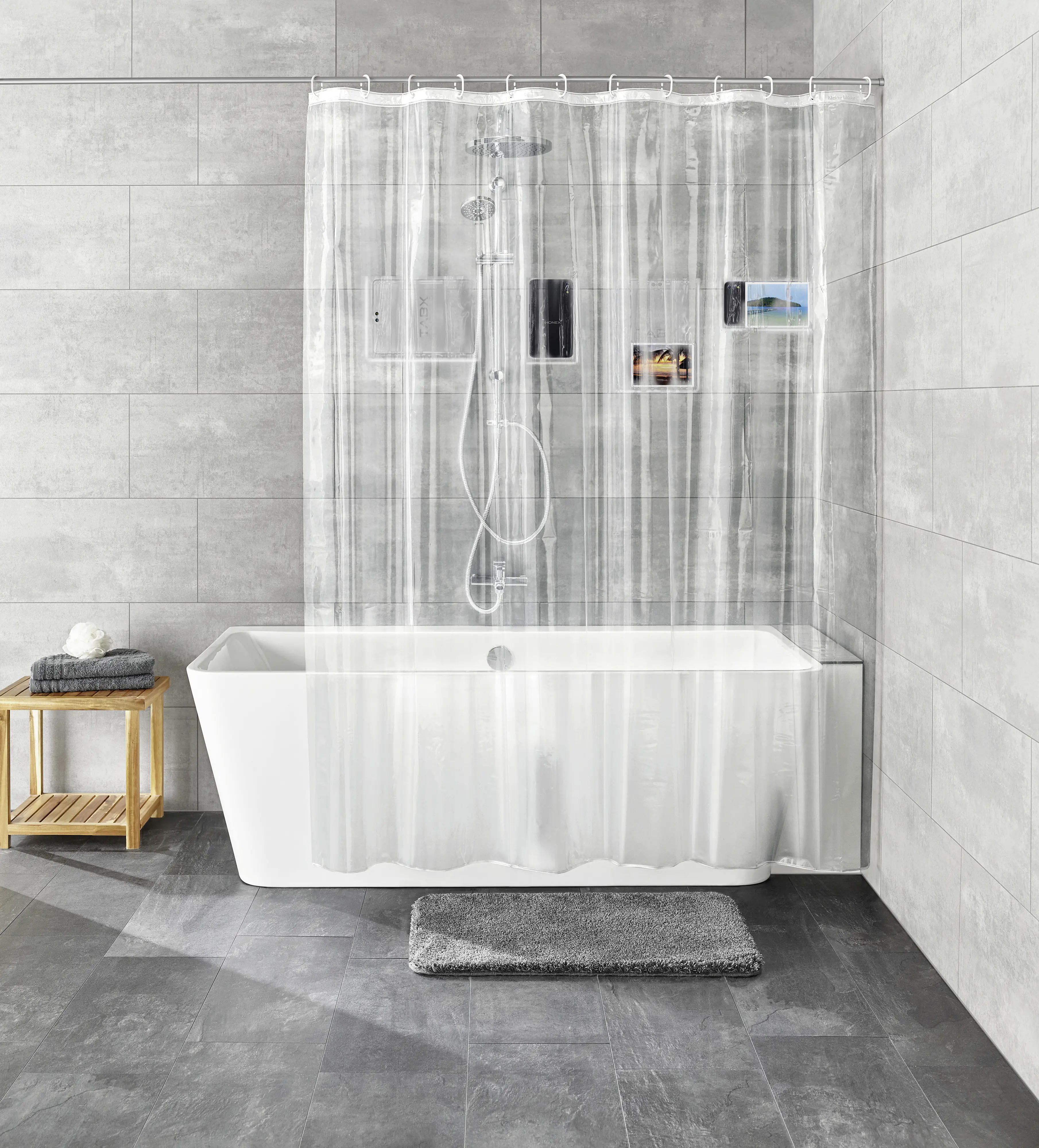 Kleine Wolke Duschvorhang transparent Pocket Clear 180 x 200 cm 