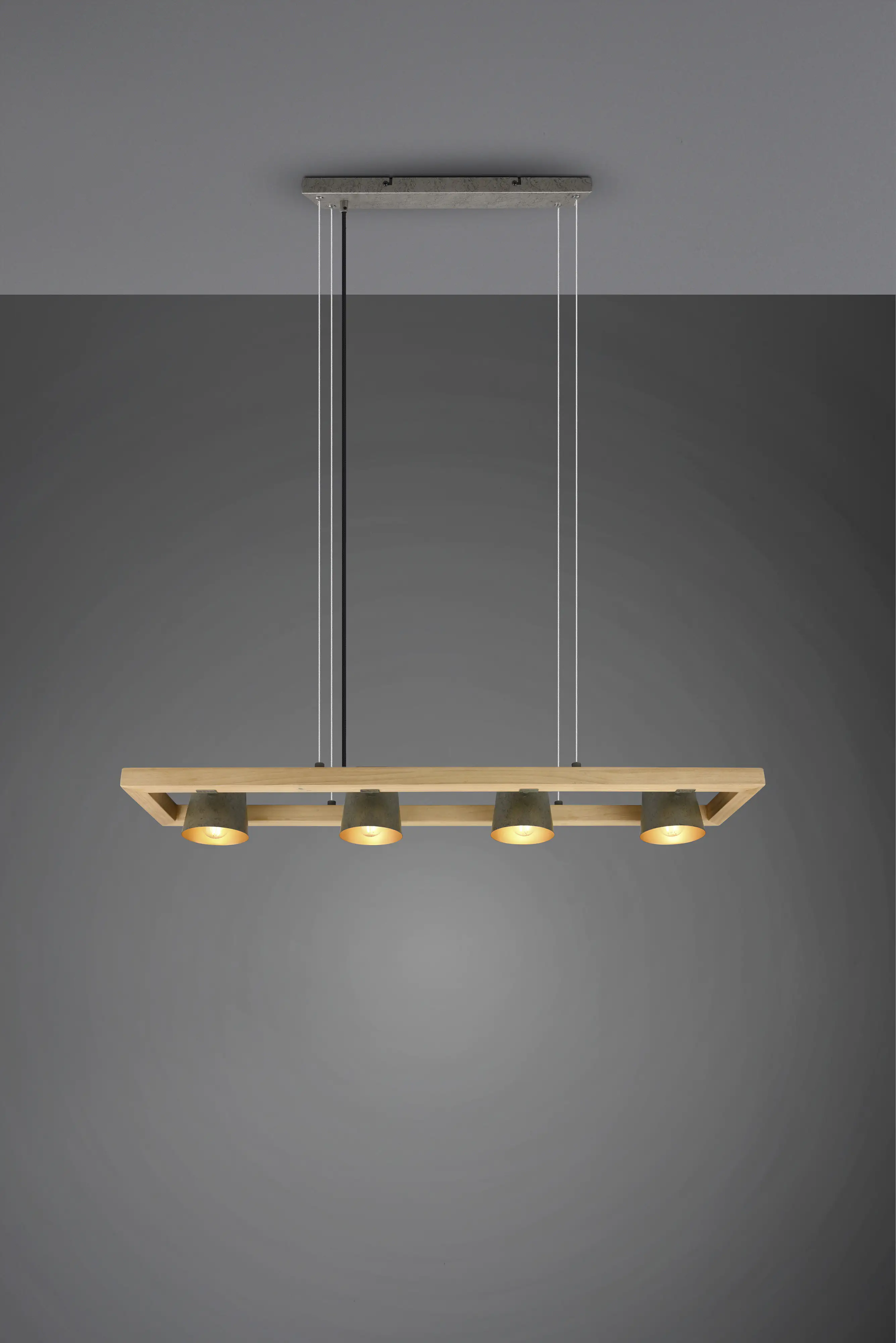 Trio Leuchten Pendelleuchte Bell 4-flammig nickel antik