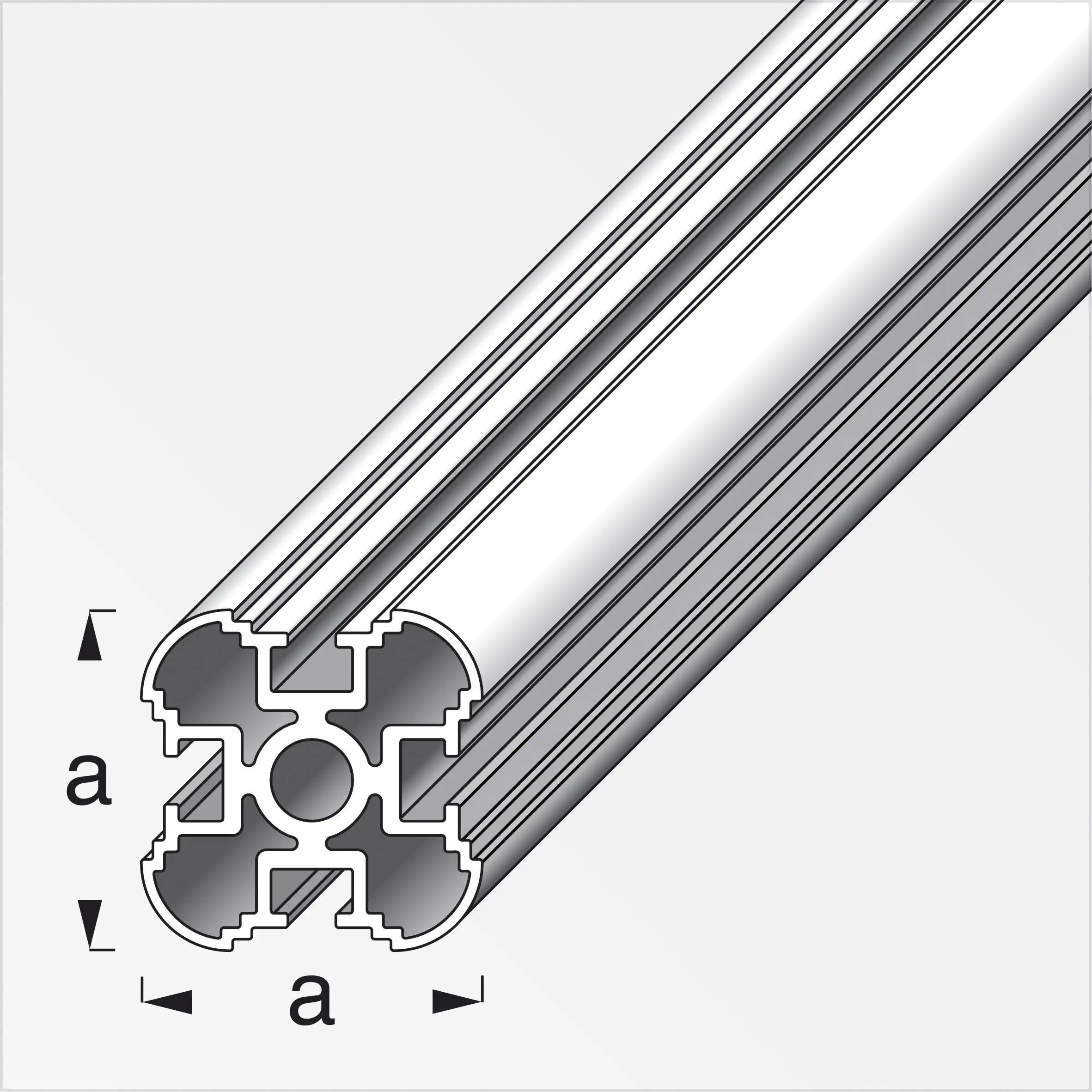 coaxis®-Säulen-Profil 1 m, 35.5 mm Aluminium roh blank