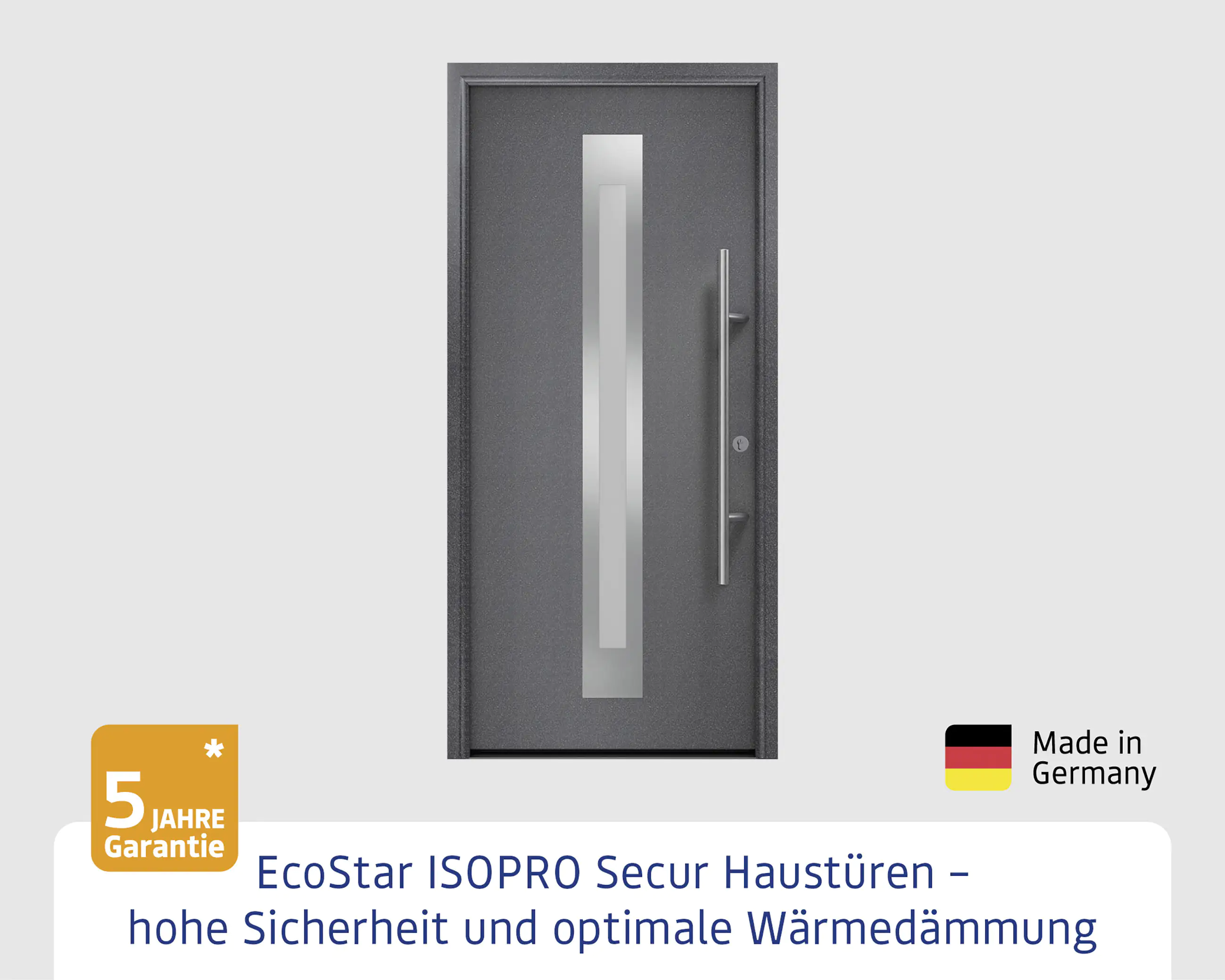 EcoStar Haustür ISOPRO Secur IPS 770S RC2 anthrazit metallic 110 x 210 cm