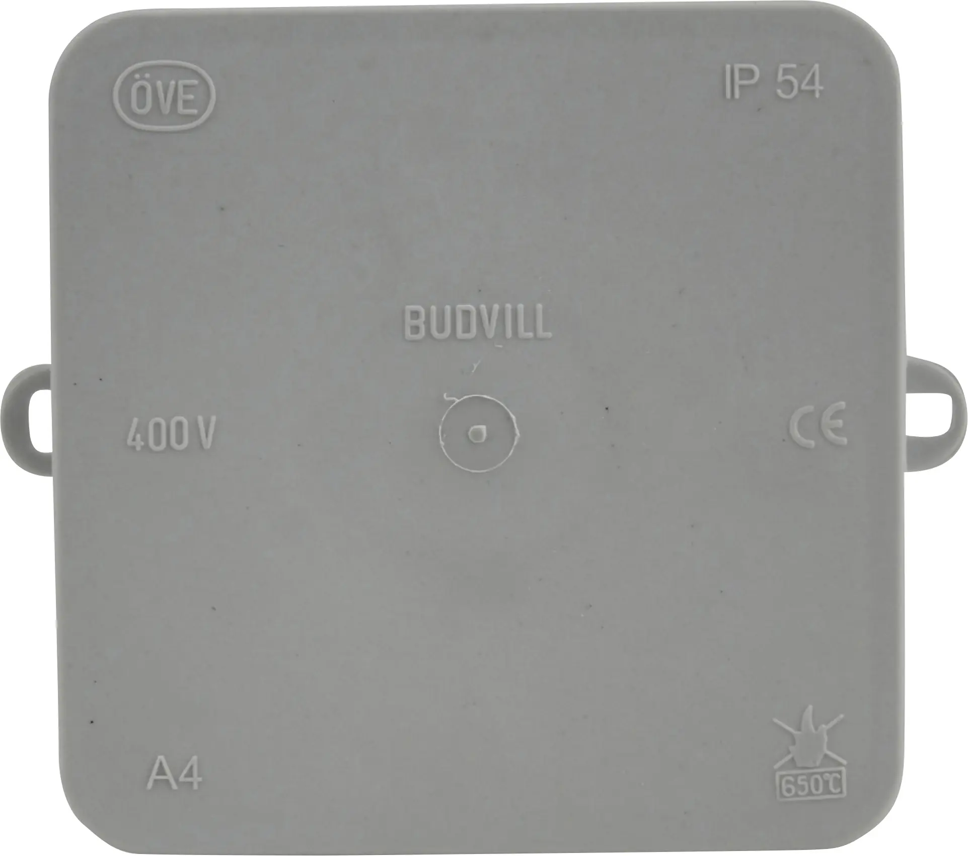 Abzweigkasten Aufputz, IP 54, 100 x 100 x 40 mm, grau