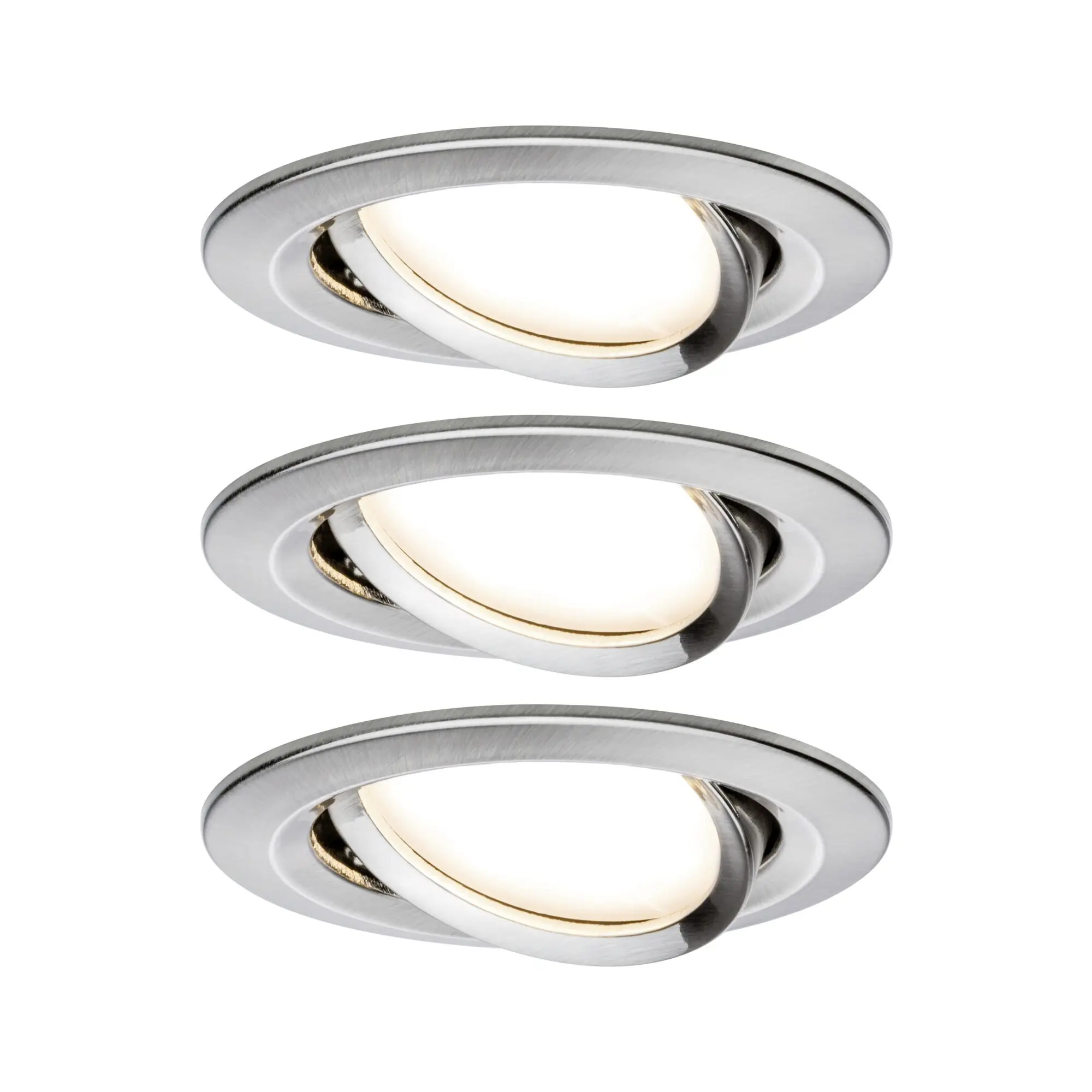 Paulmann LED Einbauleuchte Nova Coin 3er Set eisen 8,4 cm warmweiß