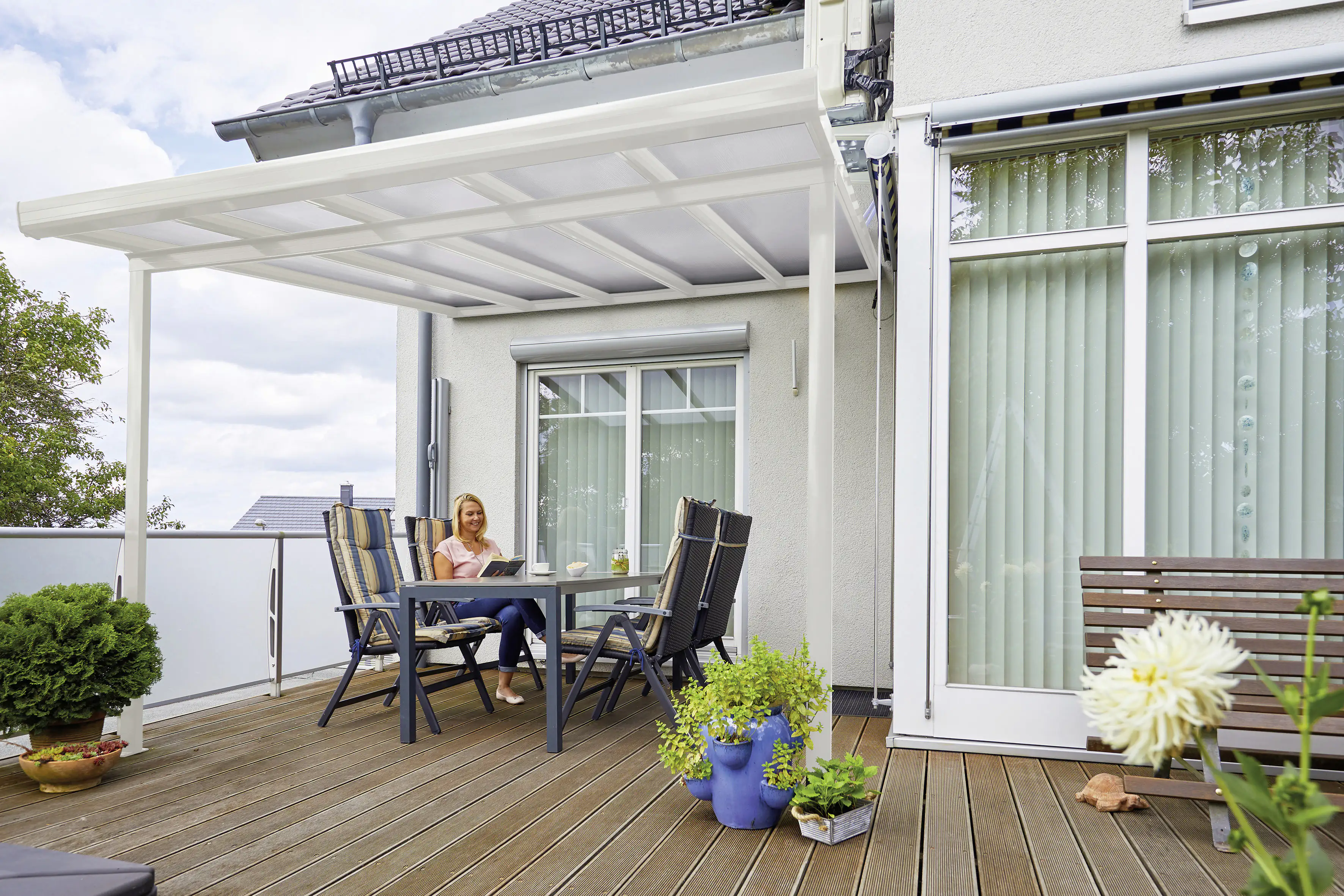 Gutta Terrassenüberdachung Basic 306x306cm weiß