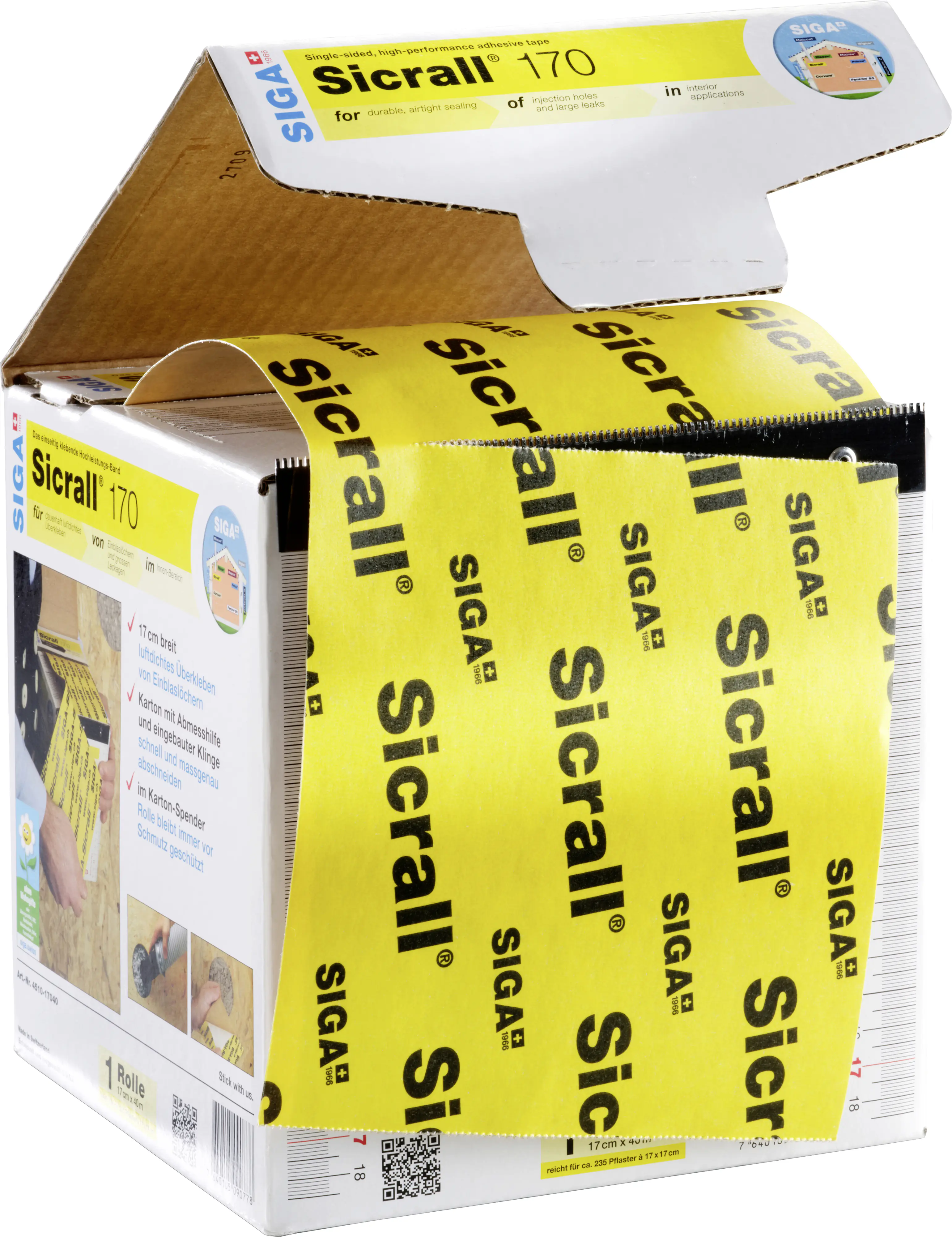 Siga Klebeband Sicrall 40 m x 17 cm gelb