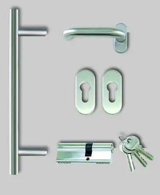 Meeth Haustürstoßgriff-Set abgerundet Edelstahl ME80
