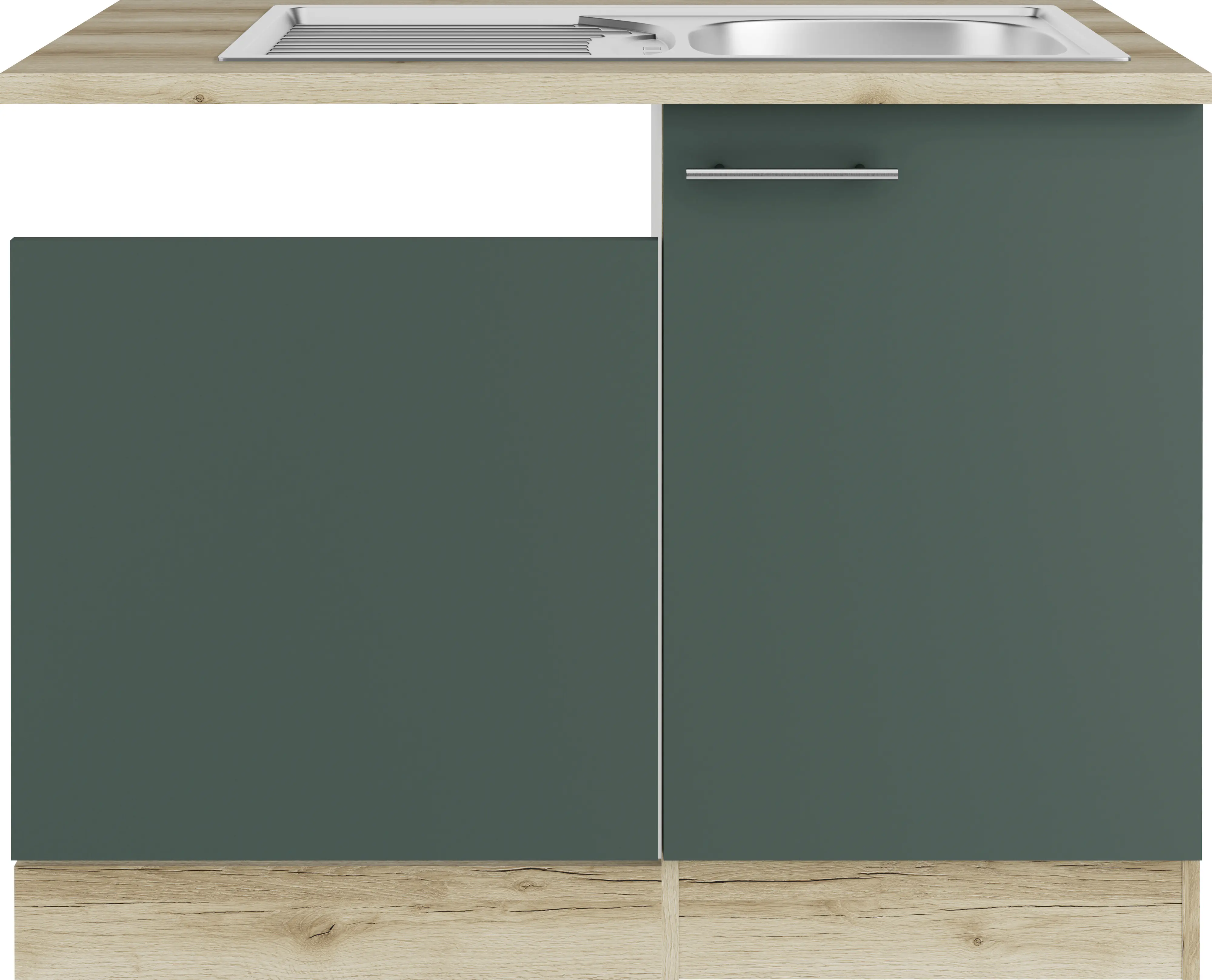 Optifit Spüle mit Unterschrank-Set Savona 405 steingrün/eiche 110 cm