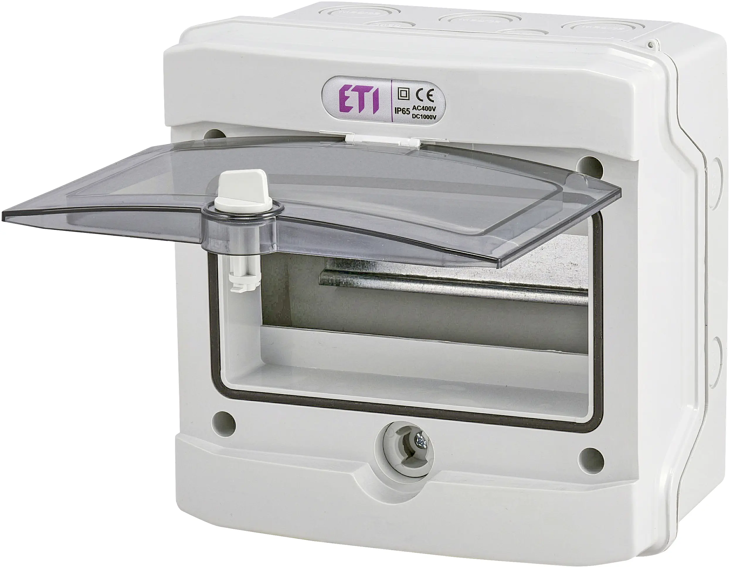 ETI Aufputz-Feuchtraum-Kleinverteiler 8 TE grau mit Tür, IP 66