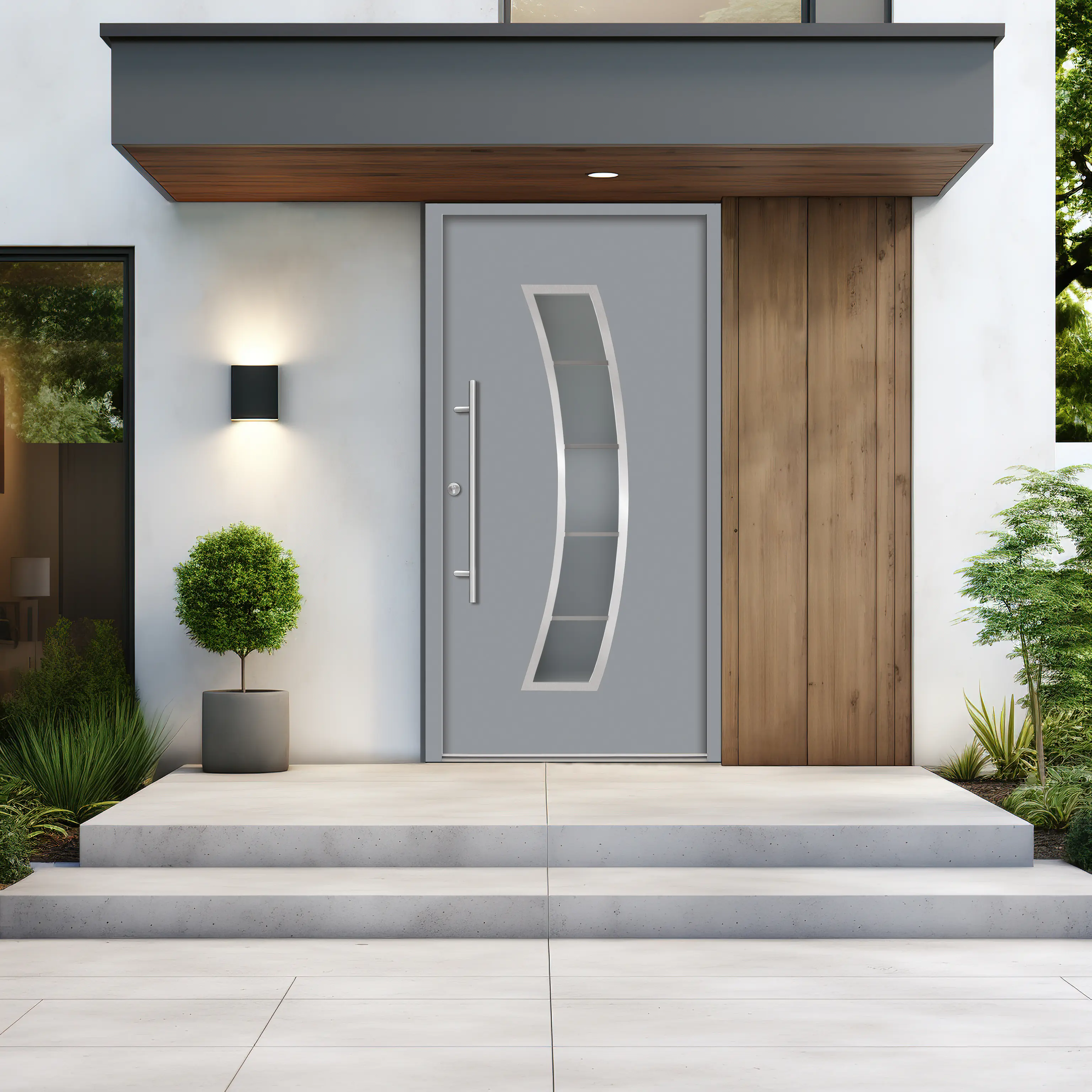 Splendoor Haustür Passivedoor Premium P14 Grau DIN Links 100 x 210 cm