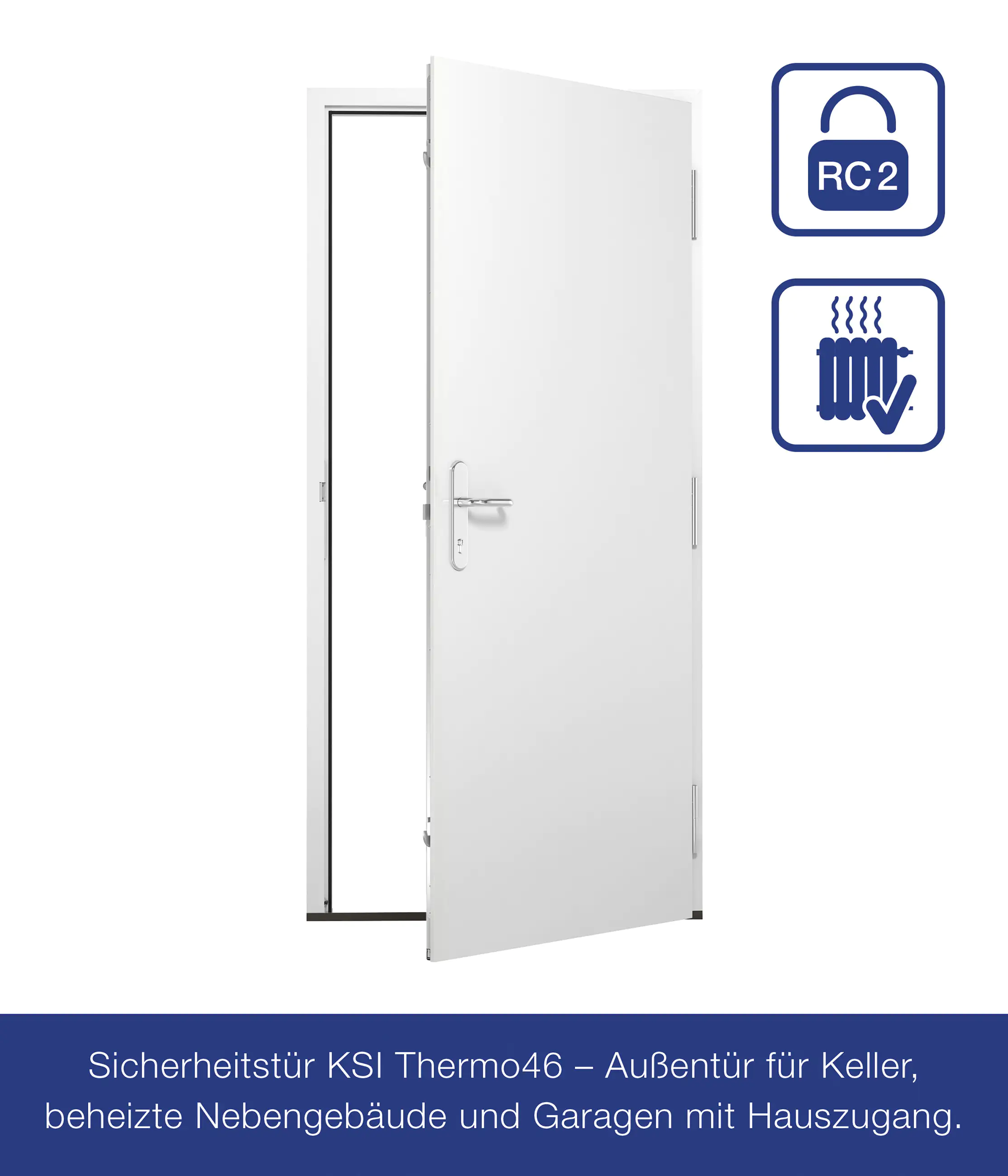 Hörmann Sicherheitstür KSI Thermo46 RC2 weiß 100 x 210 cm Rechts